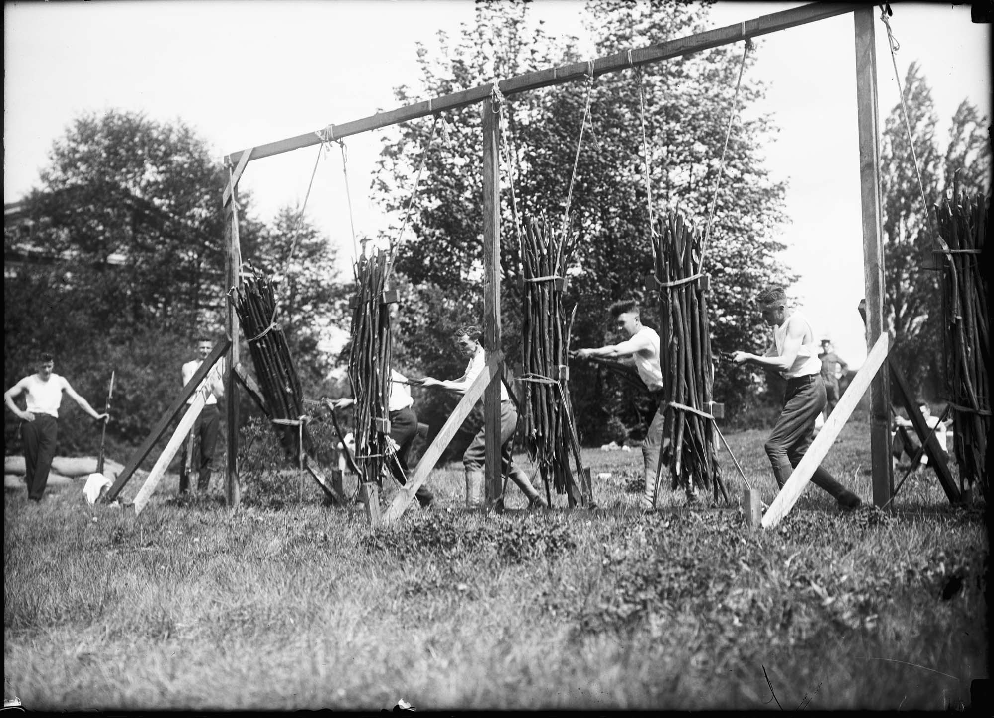 Image of Bayonet drill, University of Washington, 1918