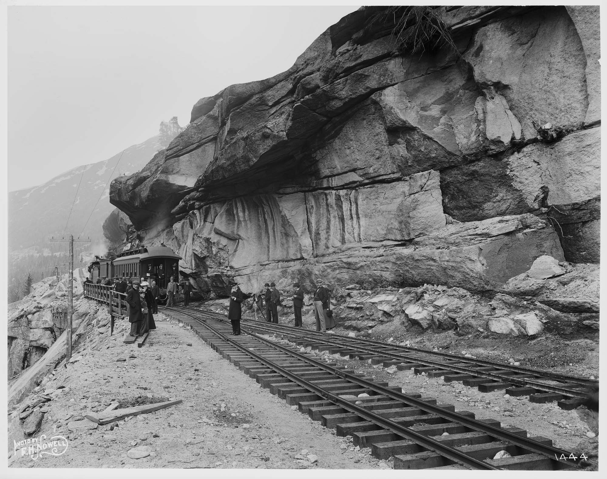 Image of A section of the White Pass & Yukon Route railroad, circa 1899
