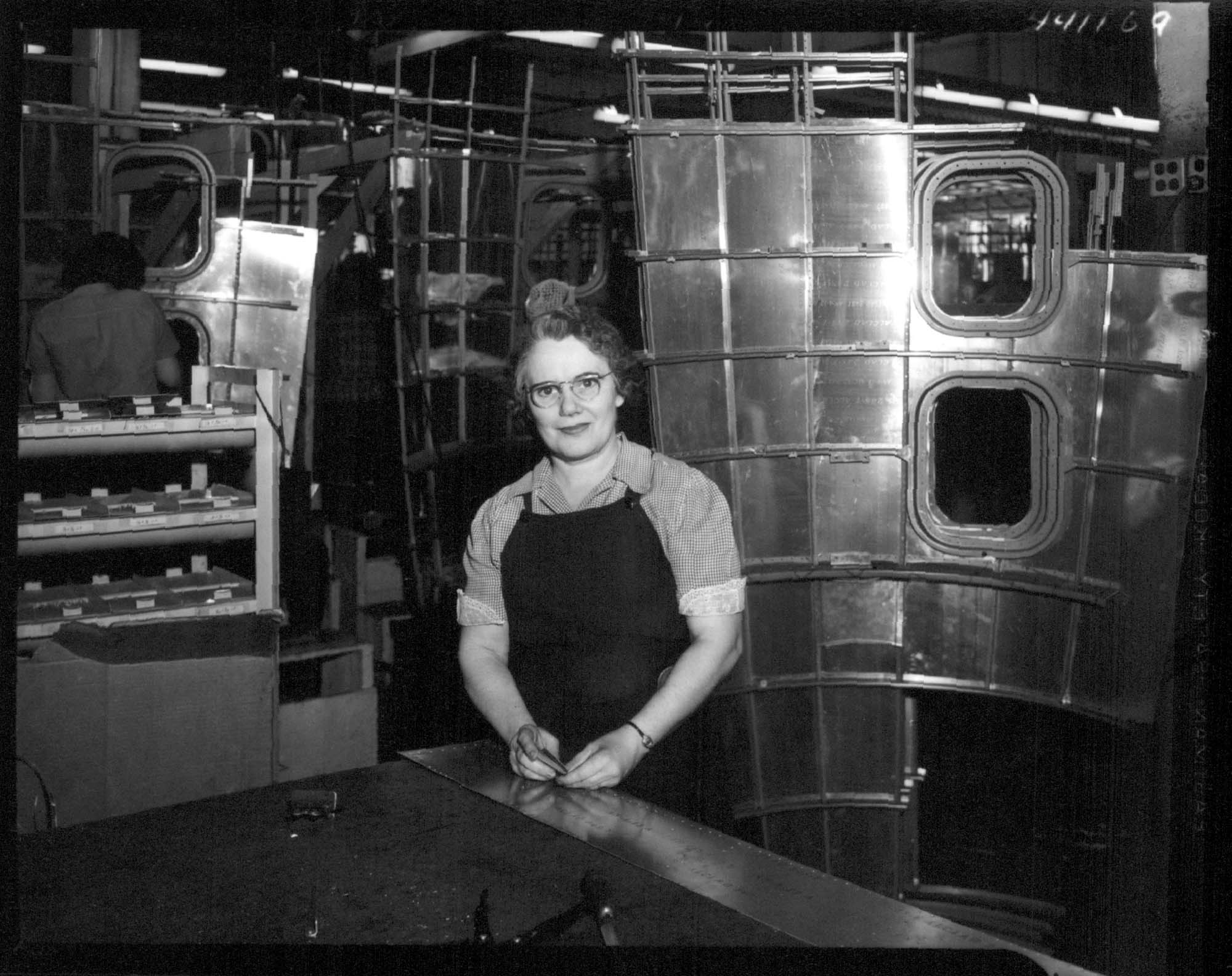 Image of Worker inside Kenworth plant, Seattle, June 15, 1944