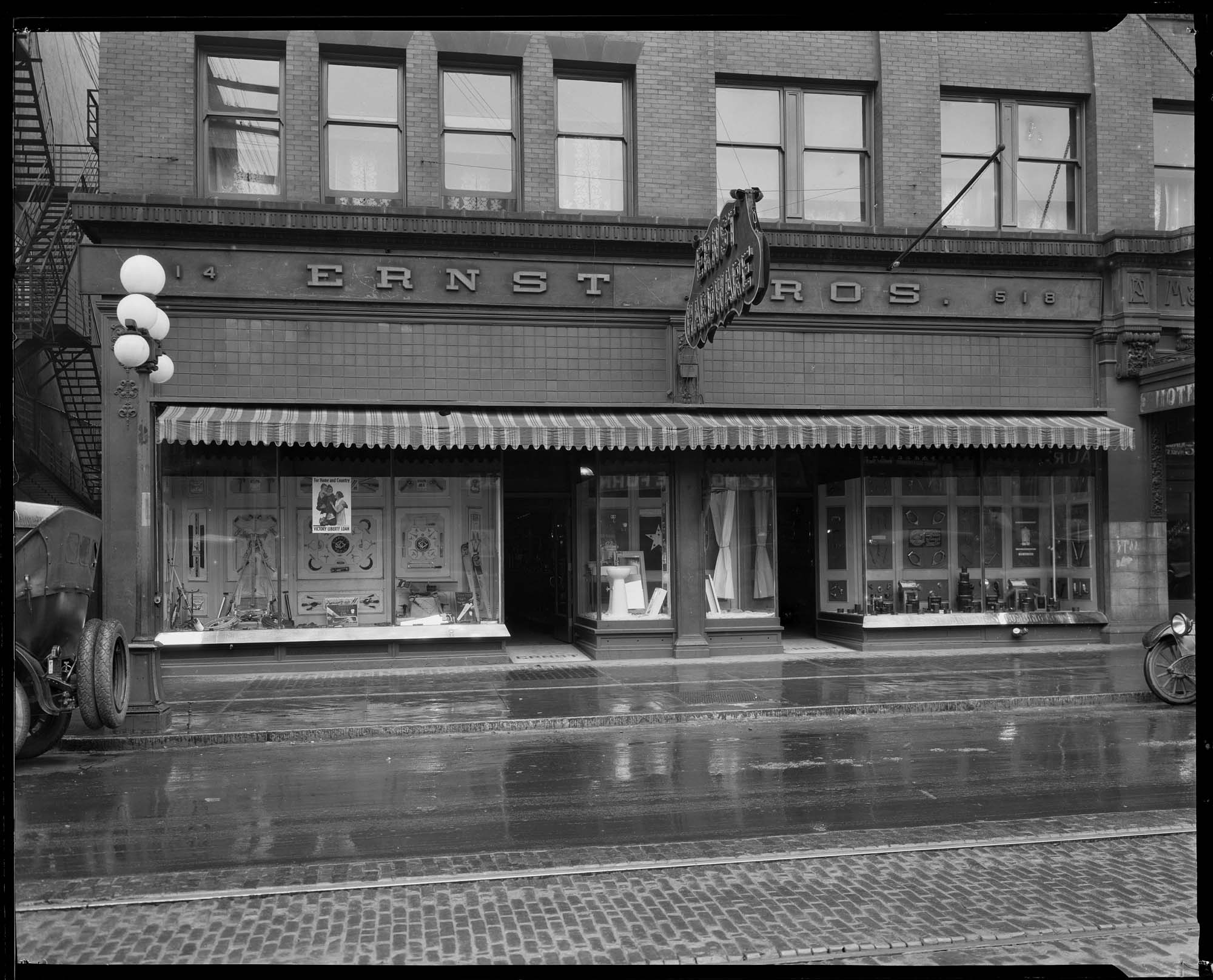 Image of Ernst Bros. hardware store, circa 1919