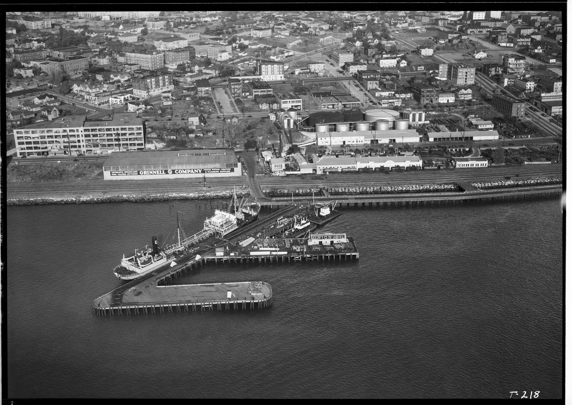 Image of Aerial of Union Oil Co. plant and dock, Seattle, circa 1932