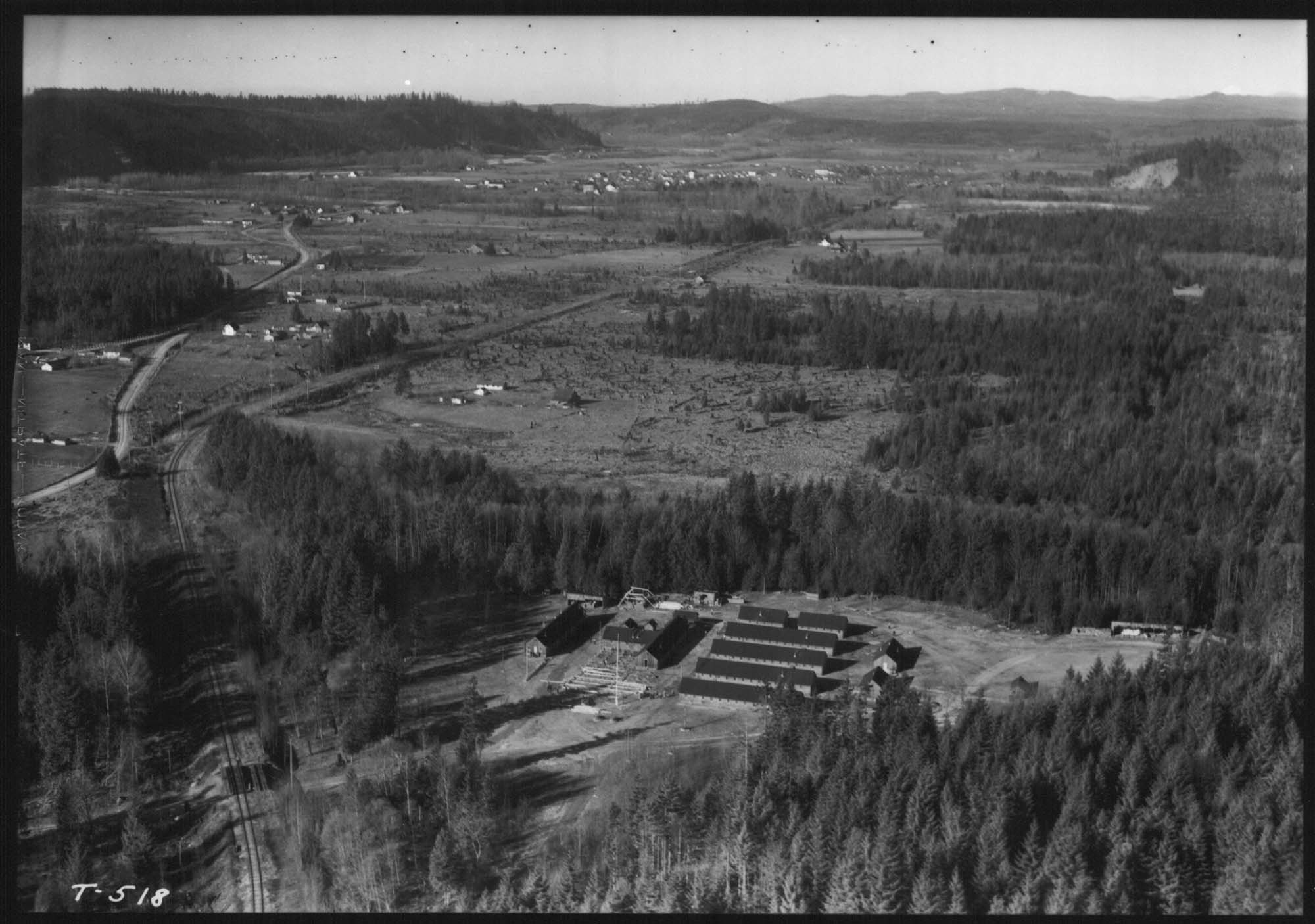 Image of Aerial of Camp Cherry Valley, near Carnation, February 15, 1935