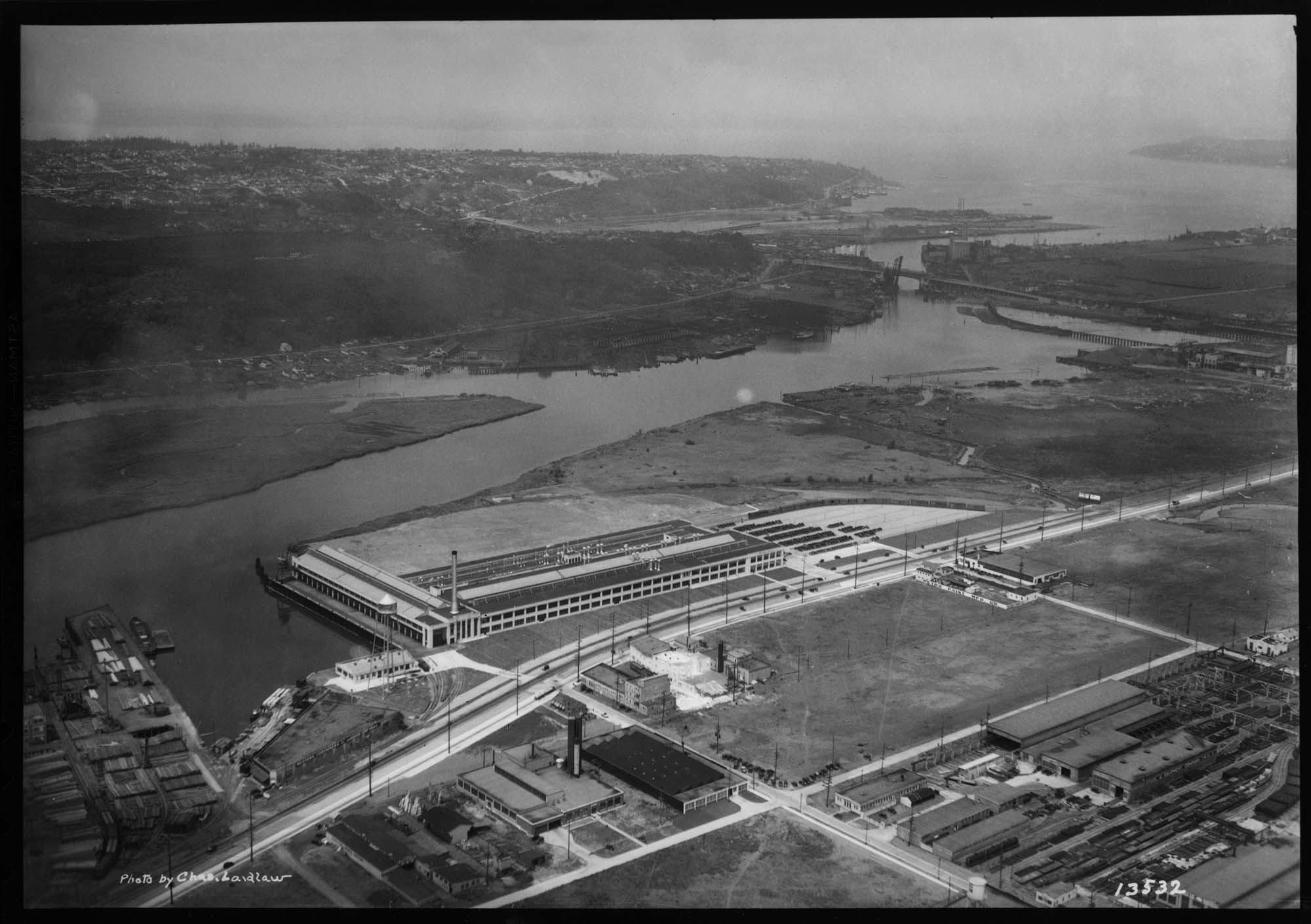 Image of Aerial of Ford Motor Plant from southeast, Seattle, 1932