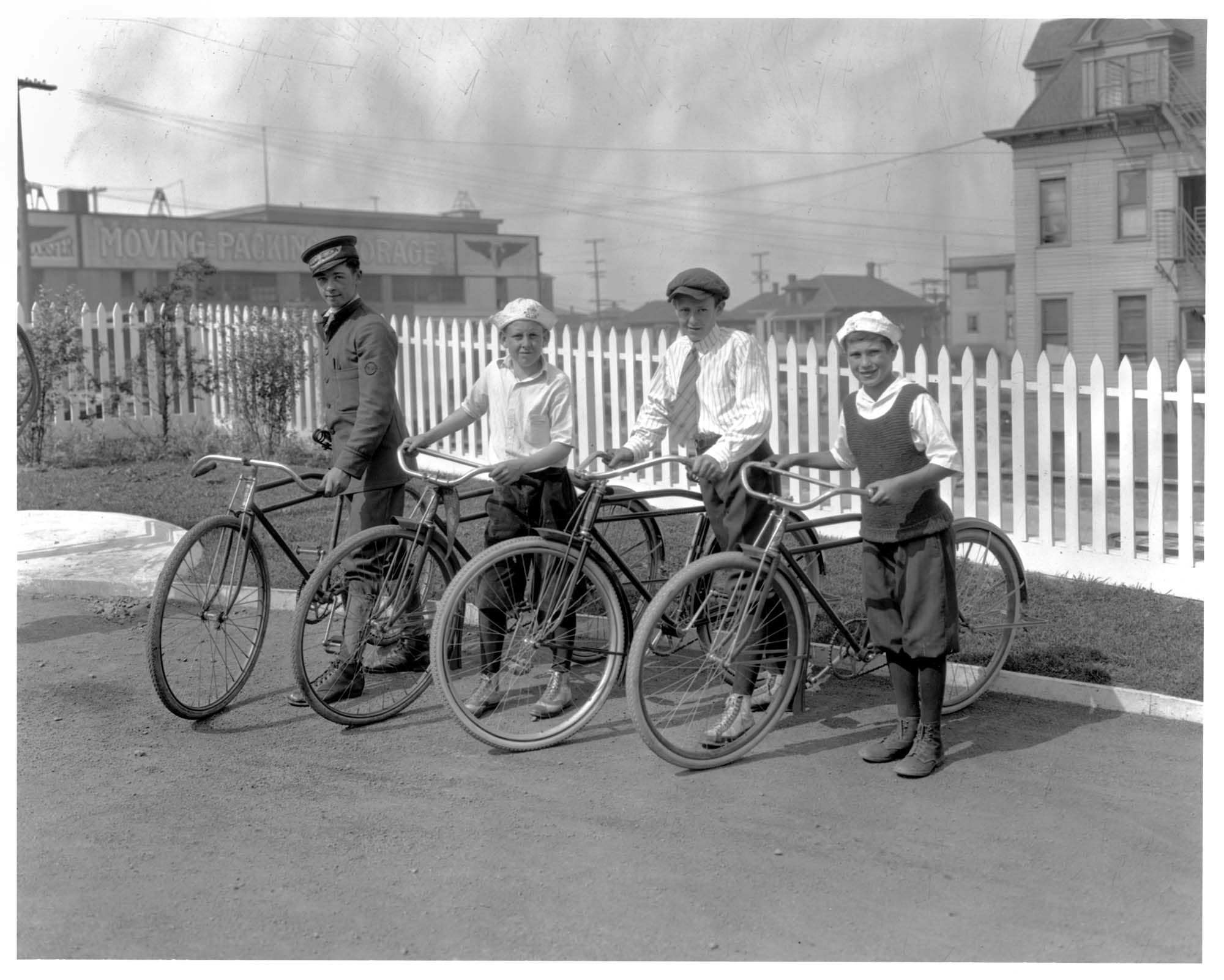 Image of Boys and their bicycles, circa 1921