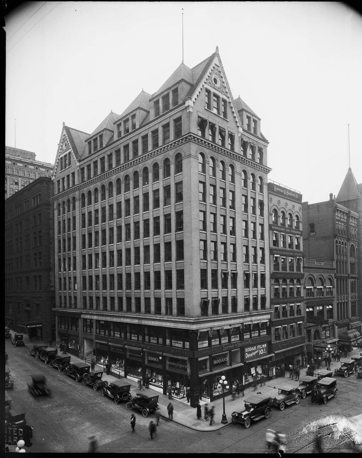 Image of Lowman Building and Lowman & Hanford, circa 1921