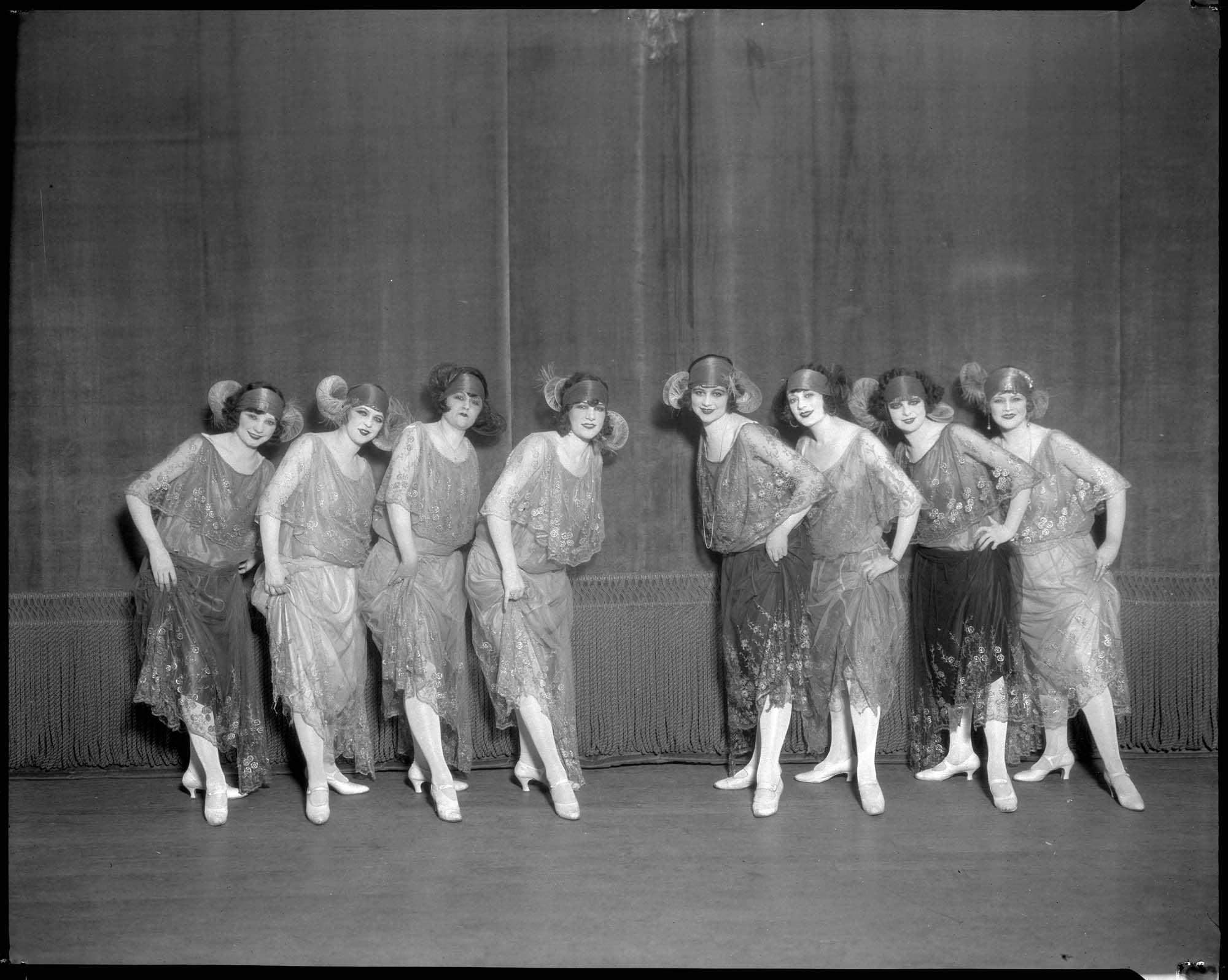 Image of Chorus girls at the Palace Hip Theatre, circa 1923