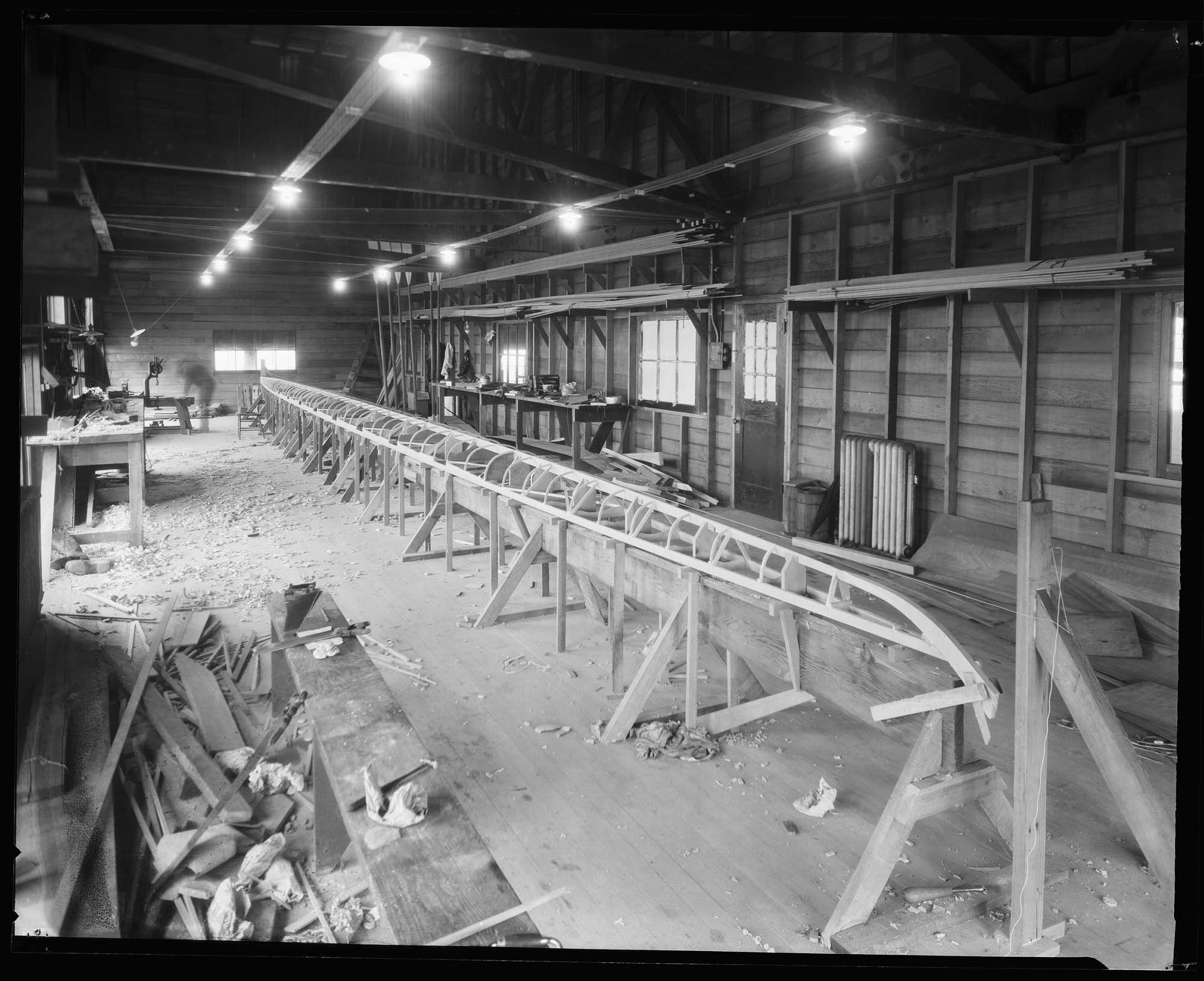 Image of Racing shell under construction, circa 1923