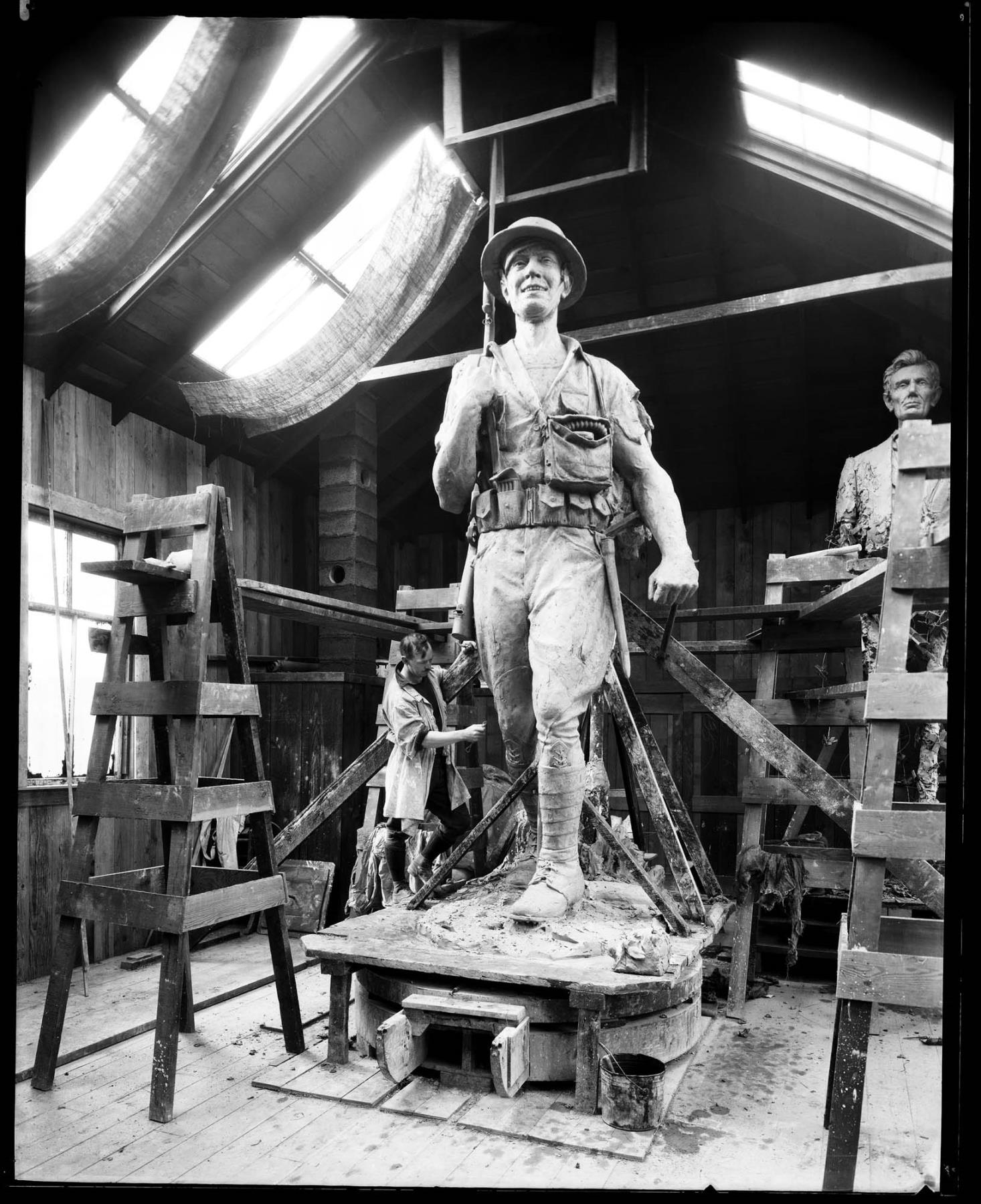 Image of Clay figure for the World War I memorial statue, circa 1922