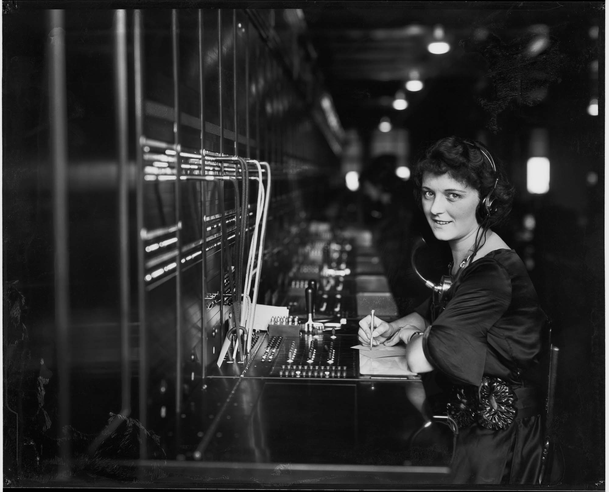 Image of Woman at switchboard, Seattle, circa 1922