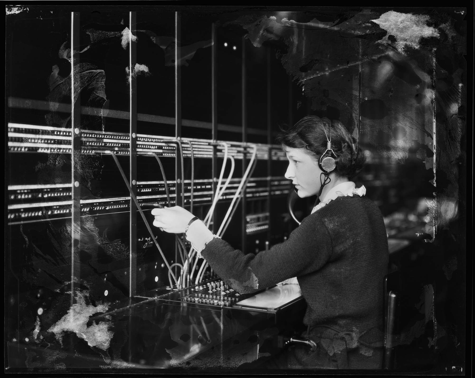 Image of Telephone switchboard operators, circa 1922