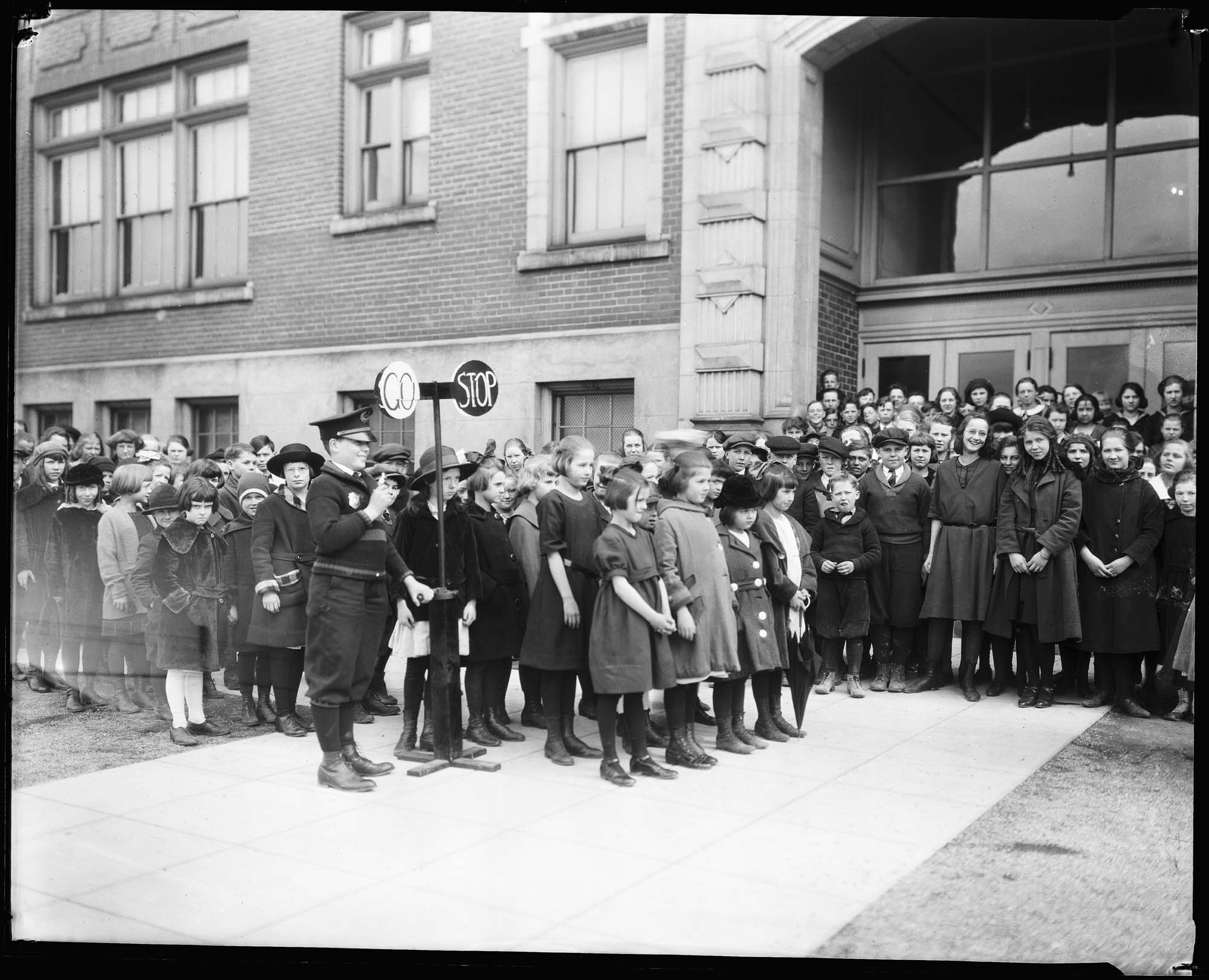 Image of Children in safety training class, circa 1922