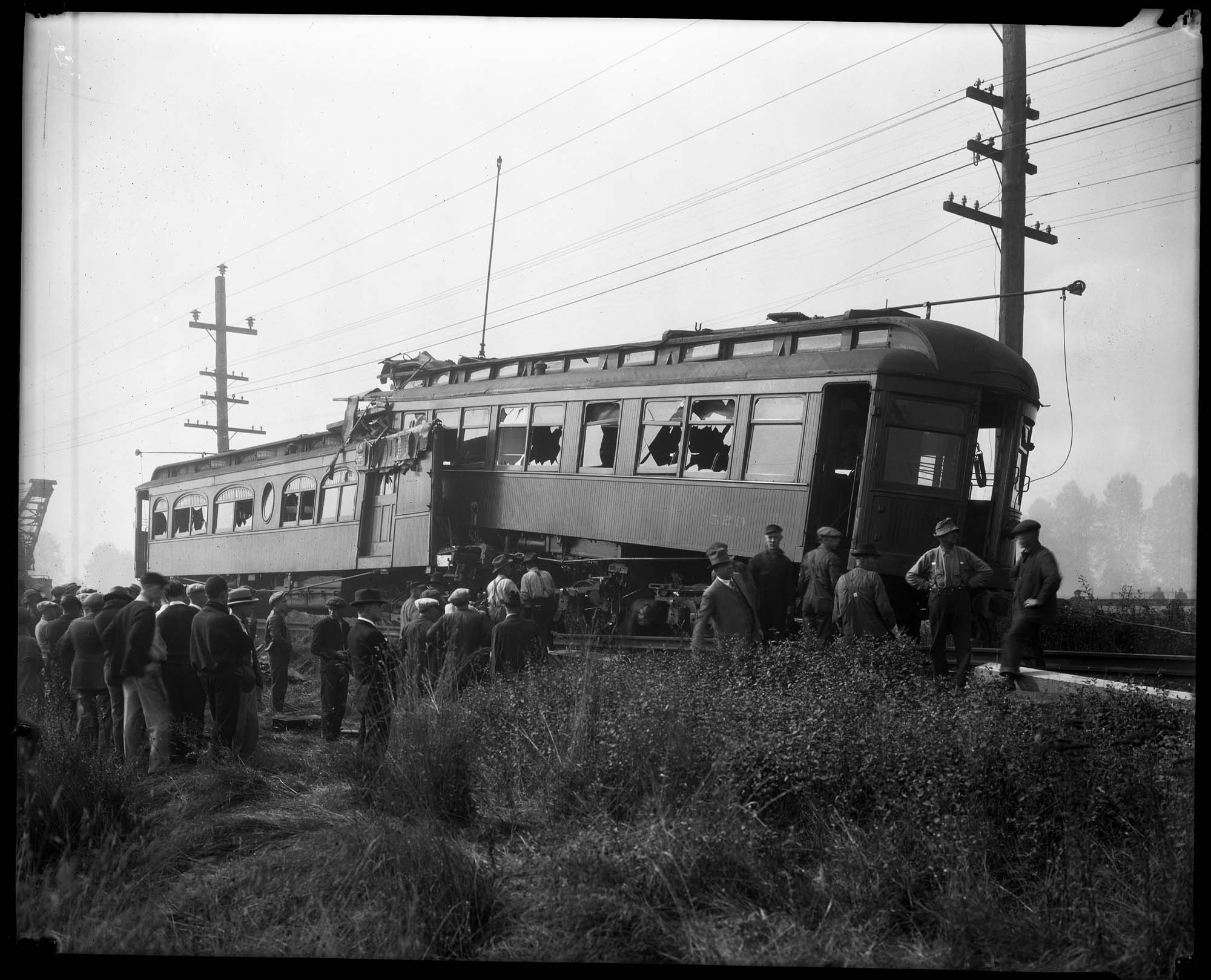 Image of A wreck on the Puget Sound Electric Railway, September 23, 1925
