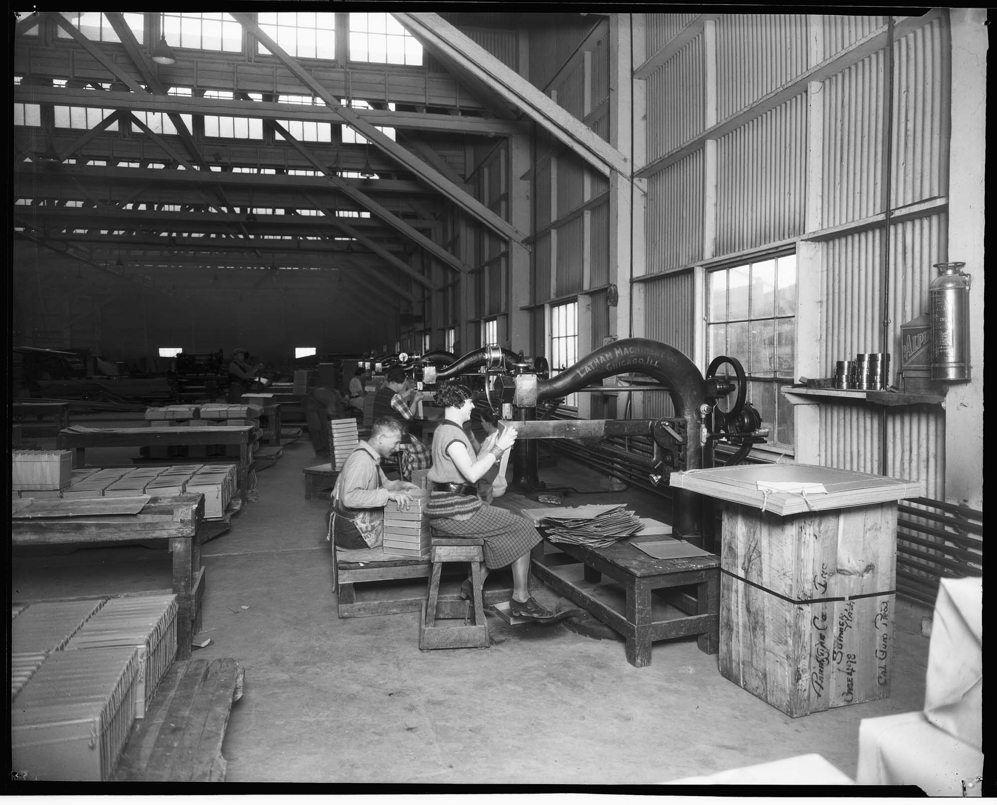 Image of Interior view of a Sumner factory, January 16, 1926