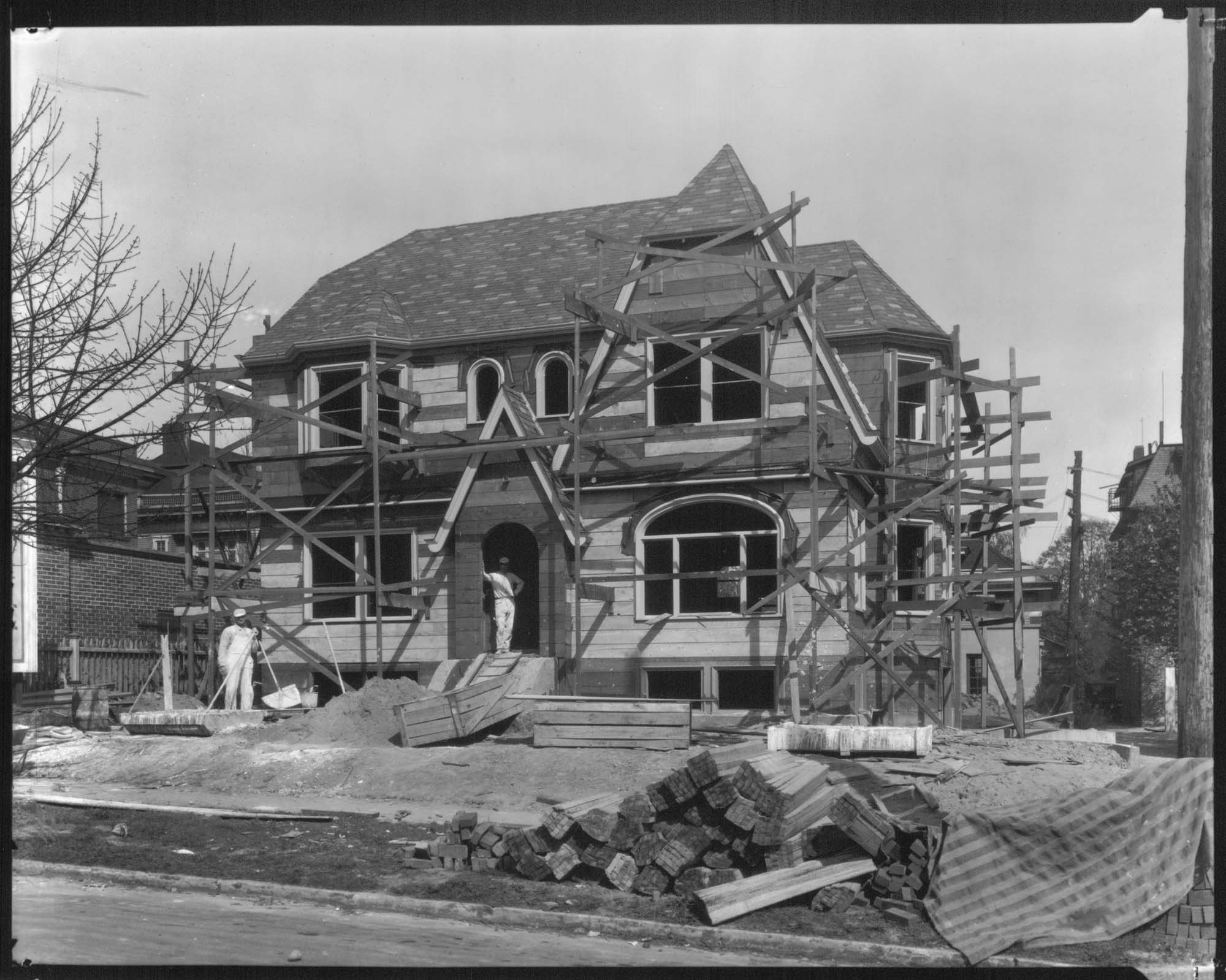 Image of Olympic Manor house under construction, April 7, 1926