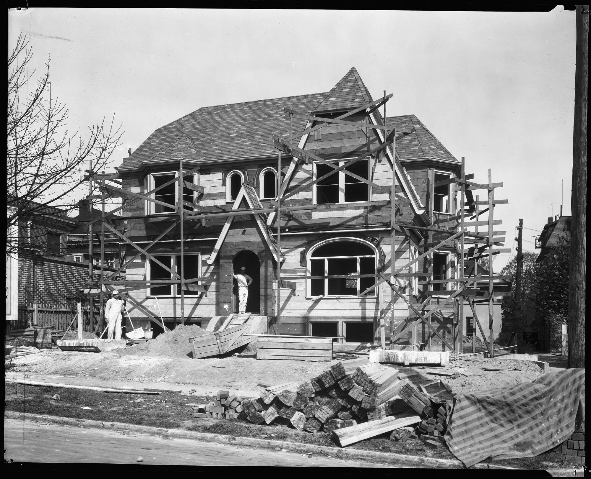 Image of Olympic Manor house under construction, April 7, 1926