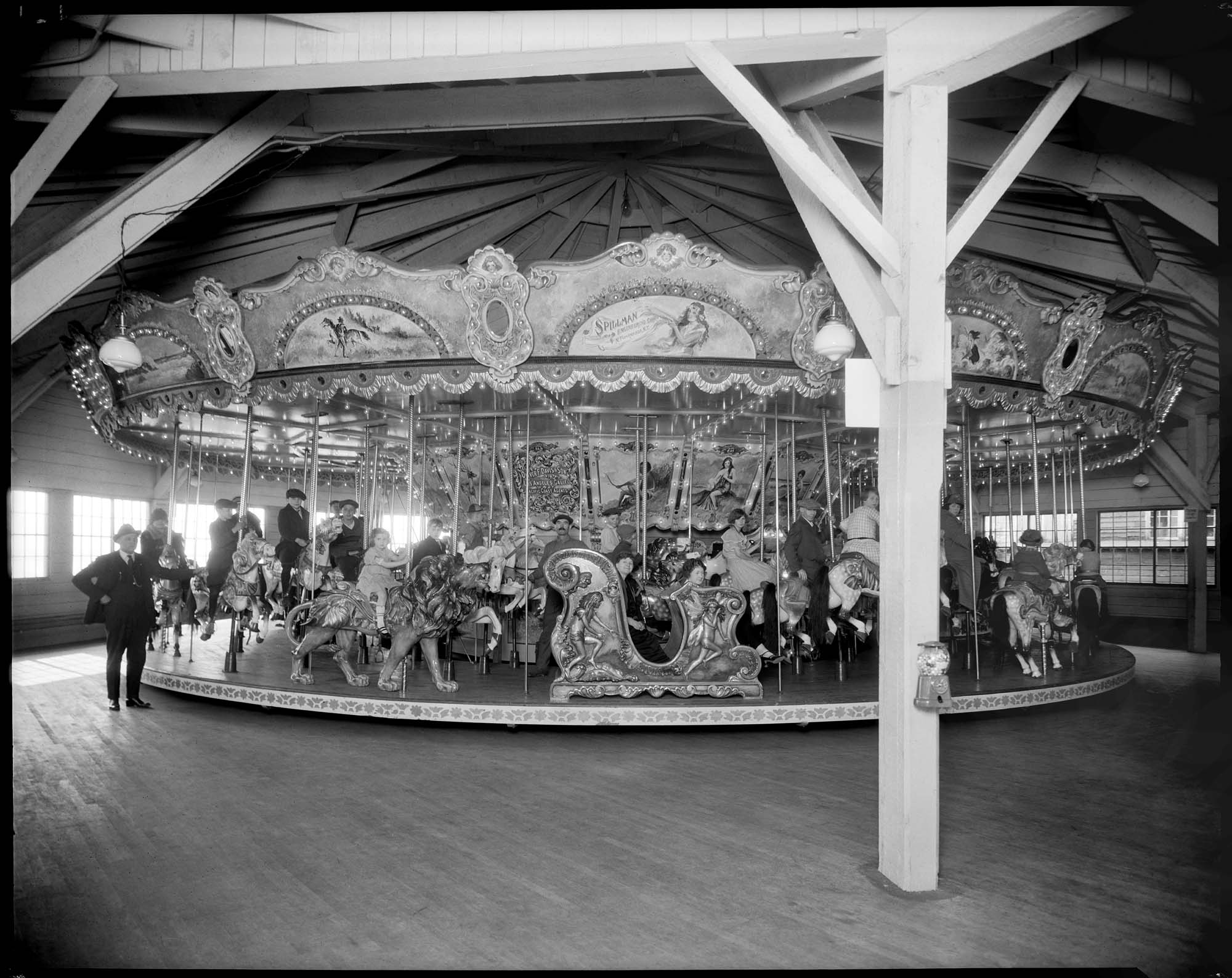 Image of Carousel at entrance to Woodland Park, 1924