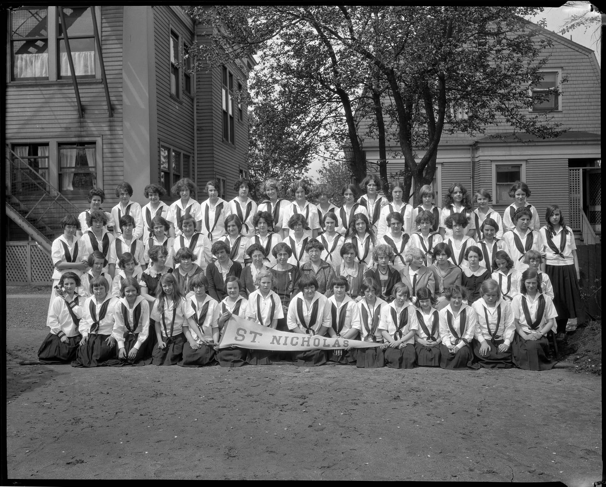 Image of St. Nicholas School students, teachers, and staff, circa 1924