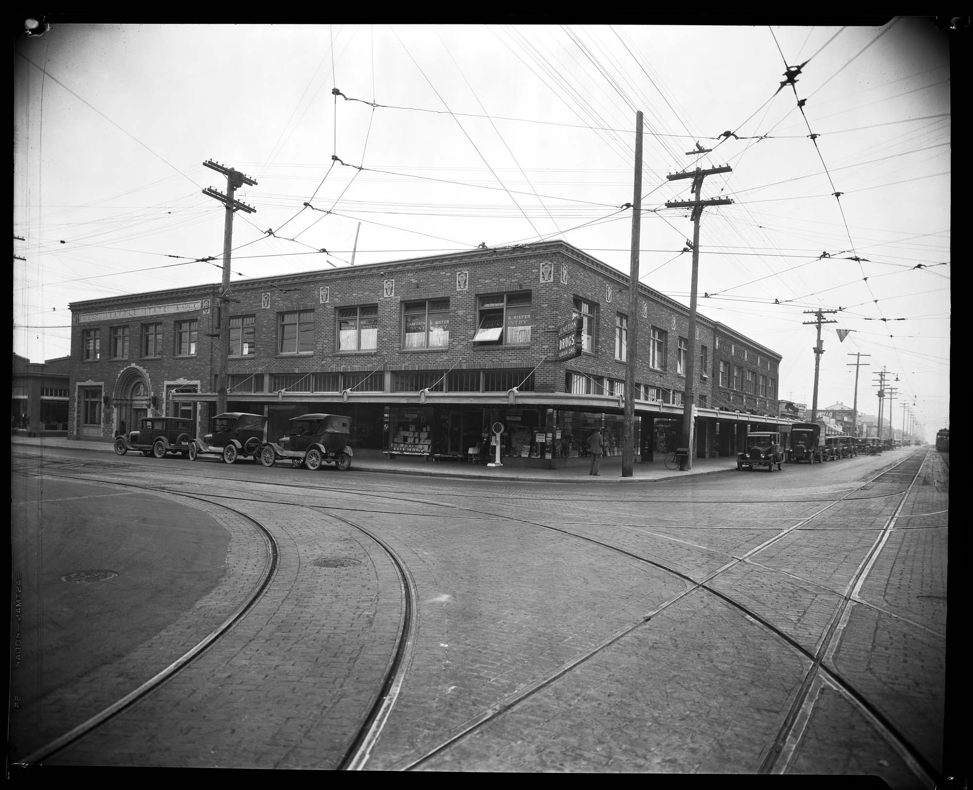 Image of West Seattle junction, Seattle, circa 1926