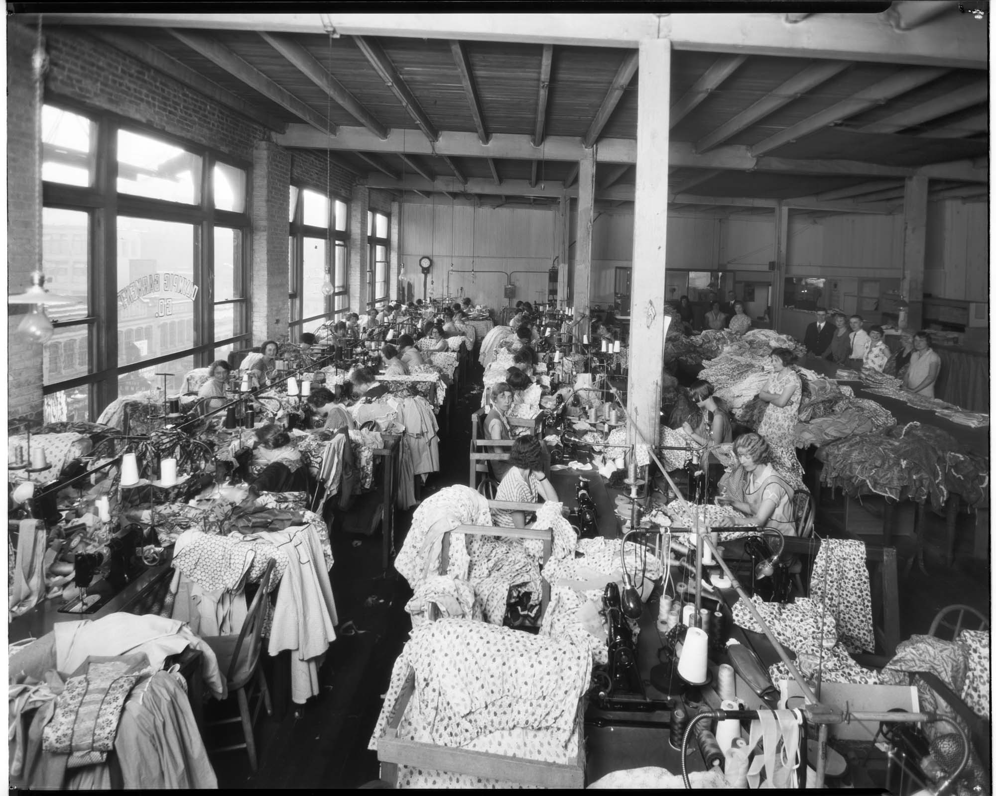 Image of Women working inside Olympic Garment Co., Seattle, circa 1928