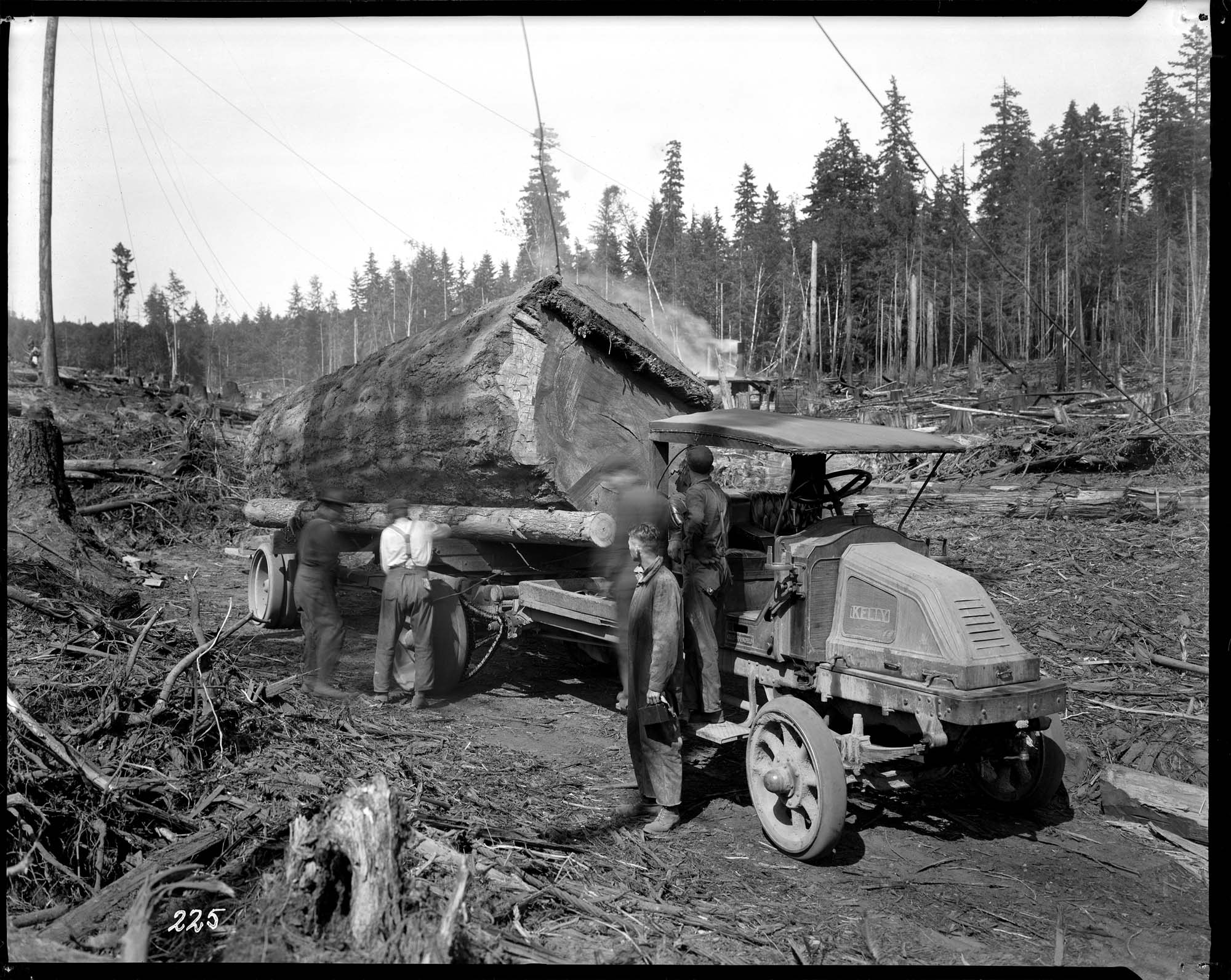 Image of Kelly-Springfield logging truck, circa 1925