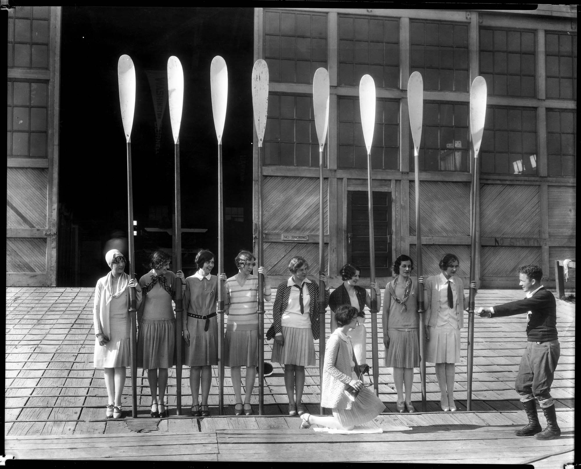Image of Women students with crew gear at the University of Washington, January 26, 1929