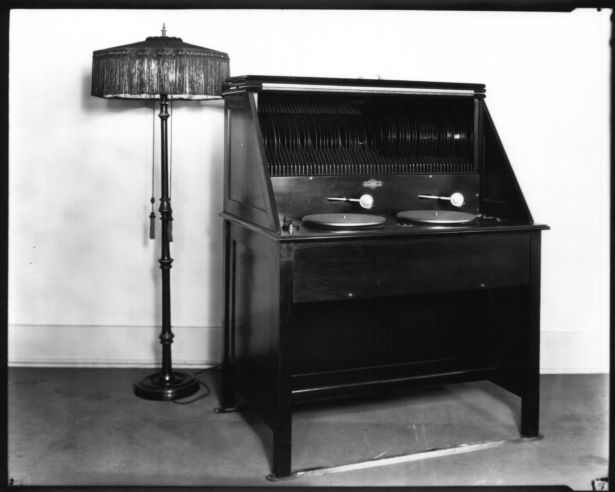 Image of Record player, probably in Seattle, circa 1927