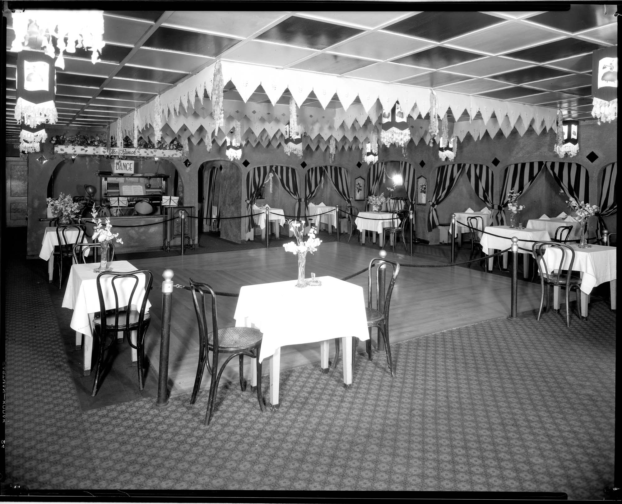 Image of Interior of The Ranch roadhouse, August 3, 1929