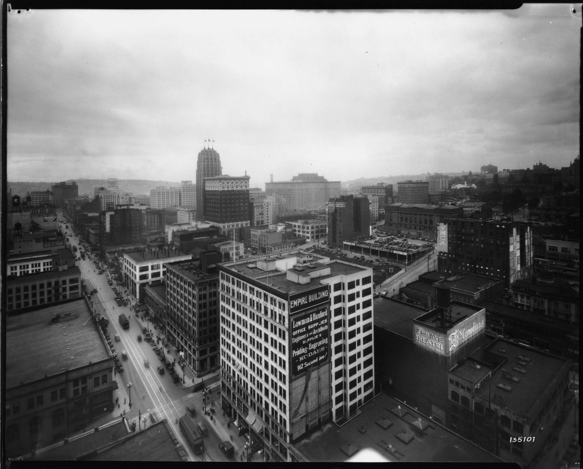 Image of View from Exchange Building along Second Avenue, Seattle, May 5, 1930