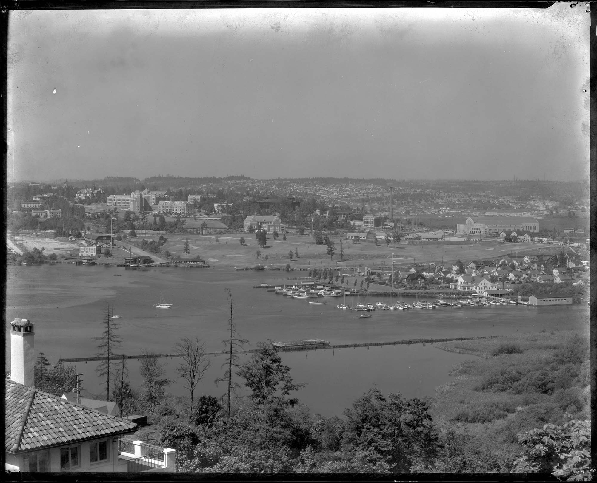 Image of Seattle Yacht Club and Portage Bay, April 25, 1930
