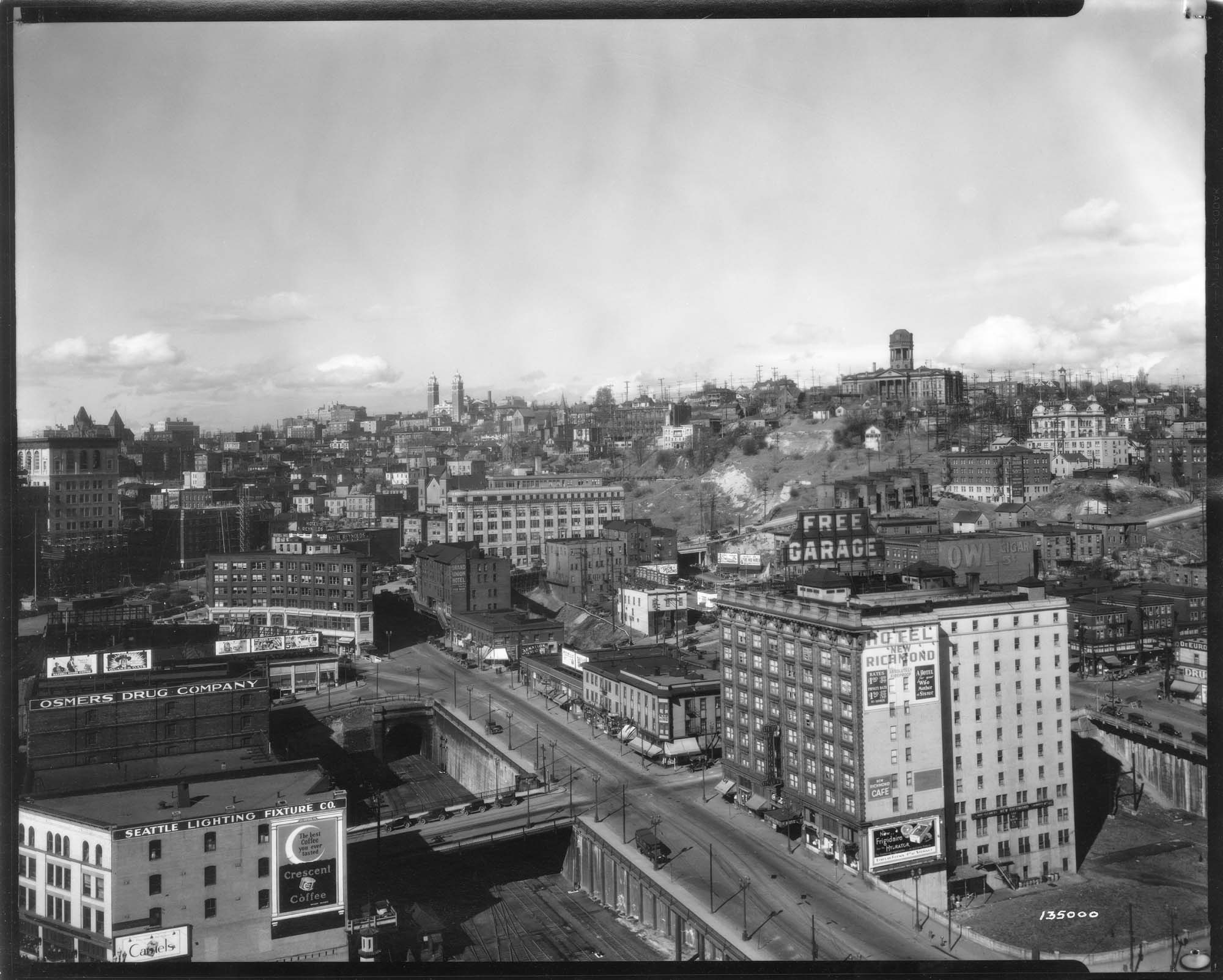Image of View northeast from King Street Station tower, Seattle, April 7, 1930