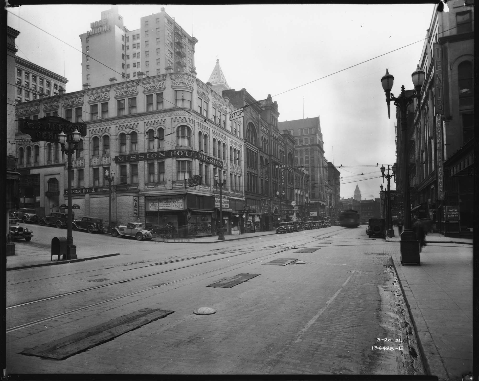 Image of First and Columbia, Seattle, March 20, 1931