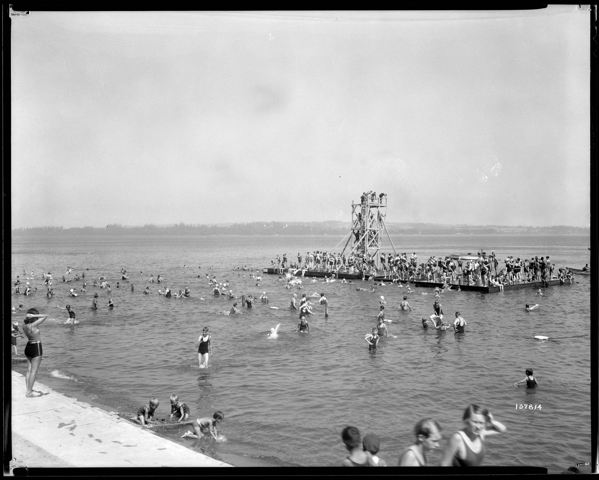 Image of Swimmers at Madrona Beach, August 9, 1931