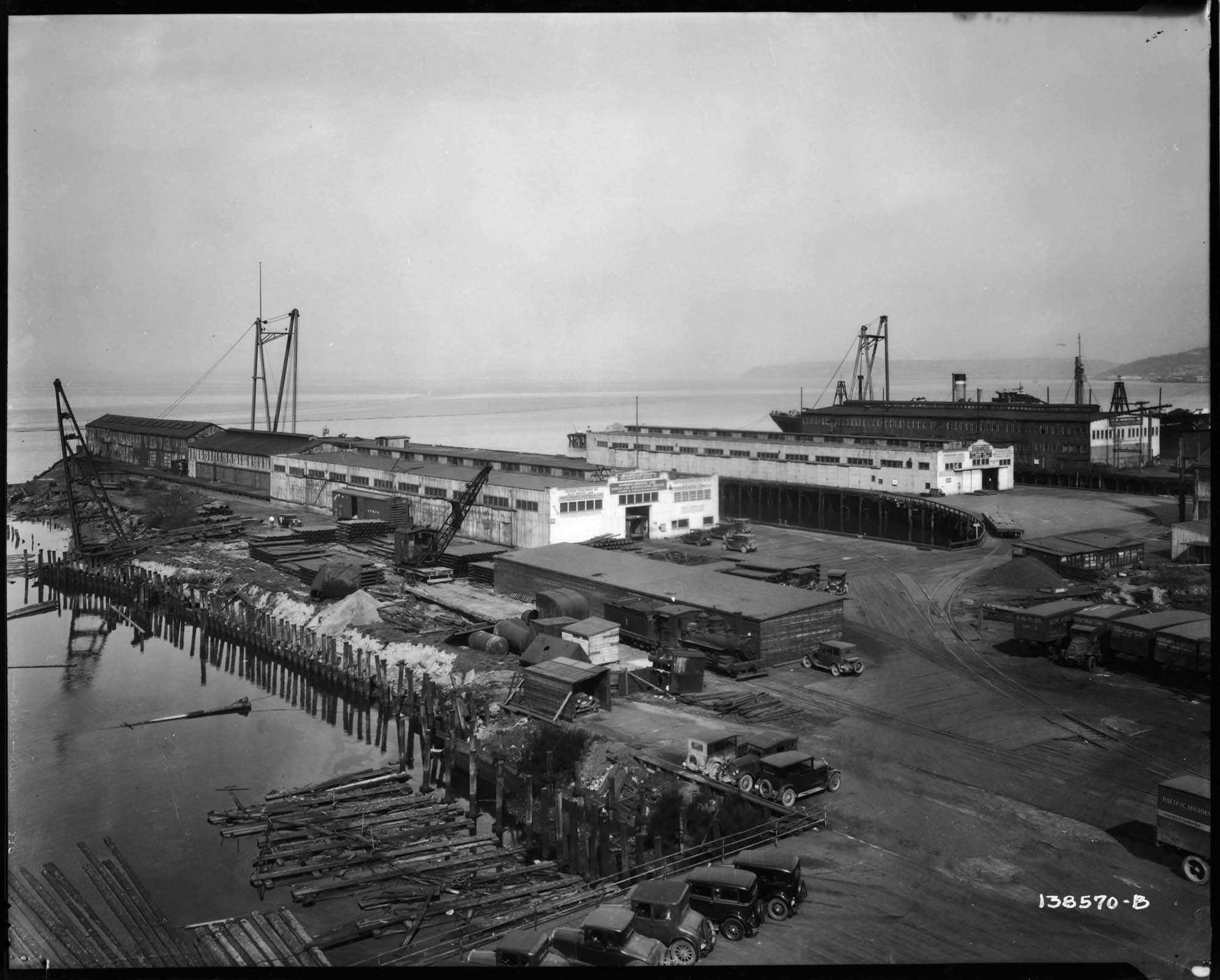 Image of Atlantic Street piers, Seattle, circa 1932