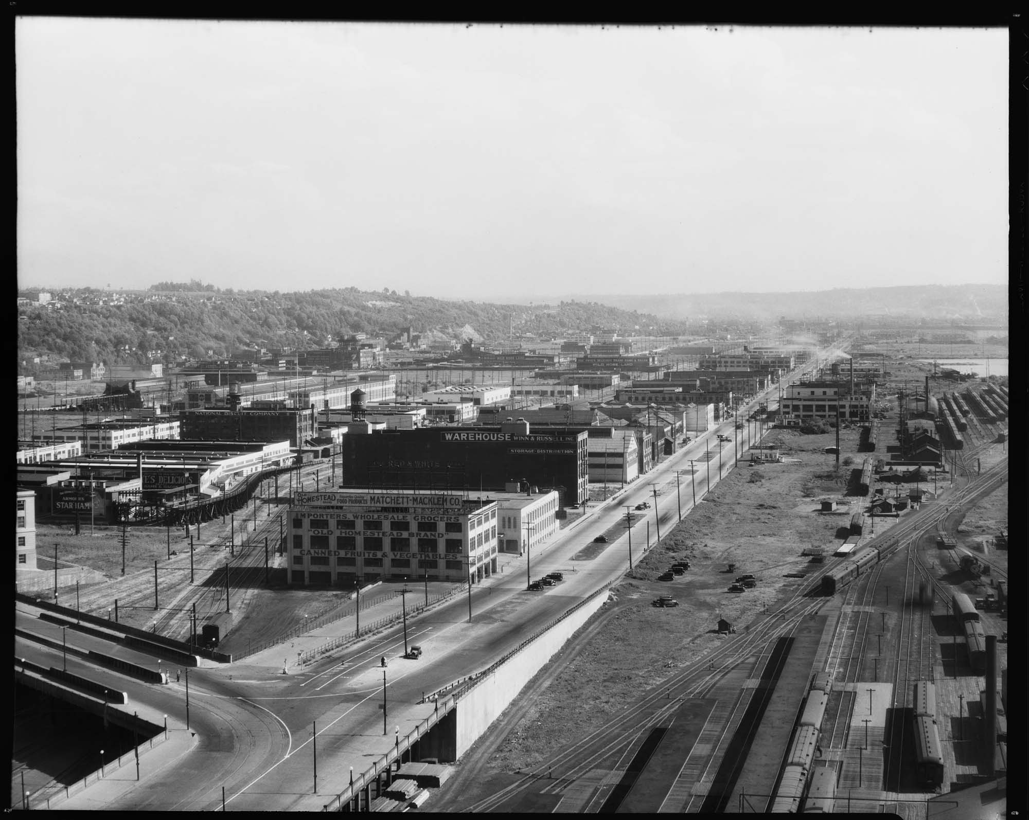 Image of View south from King Street Station tower, Seattle, May 14, 1932