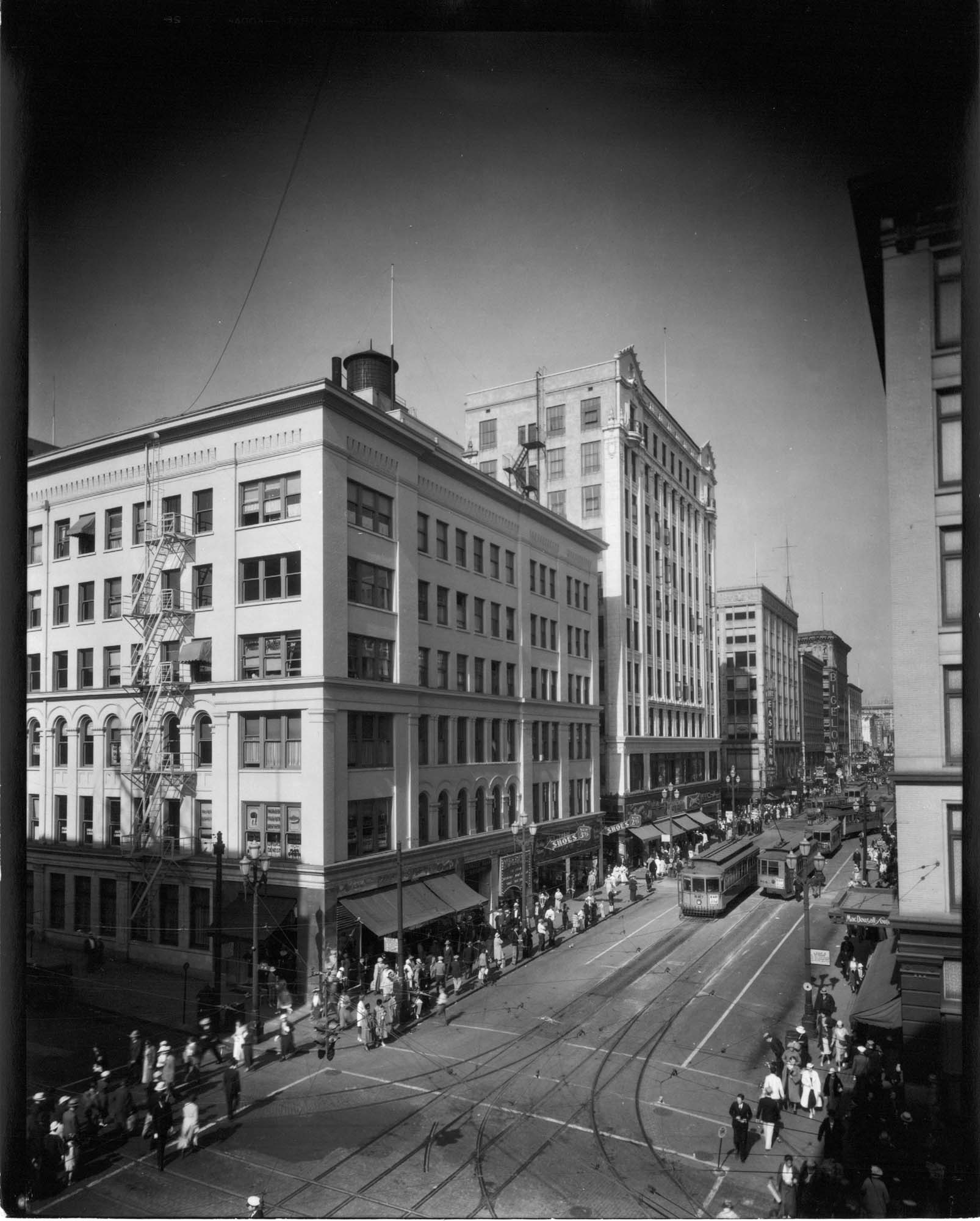 Image of Second and Pike, Seattle, circa 1934