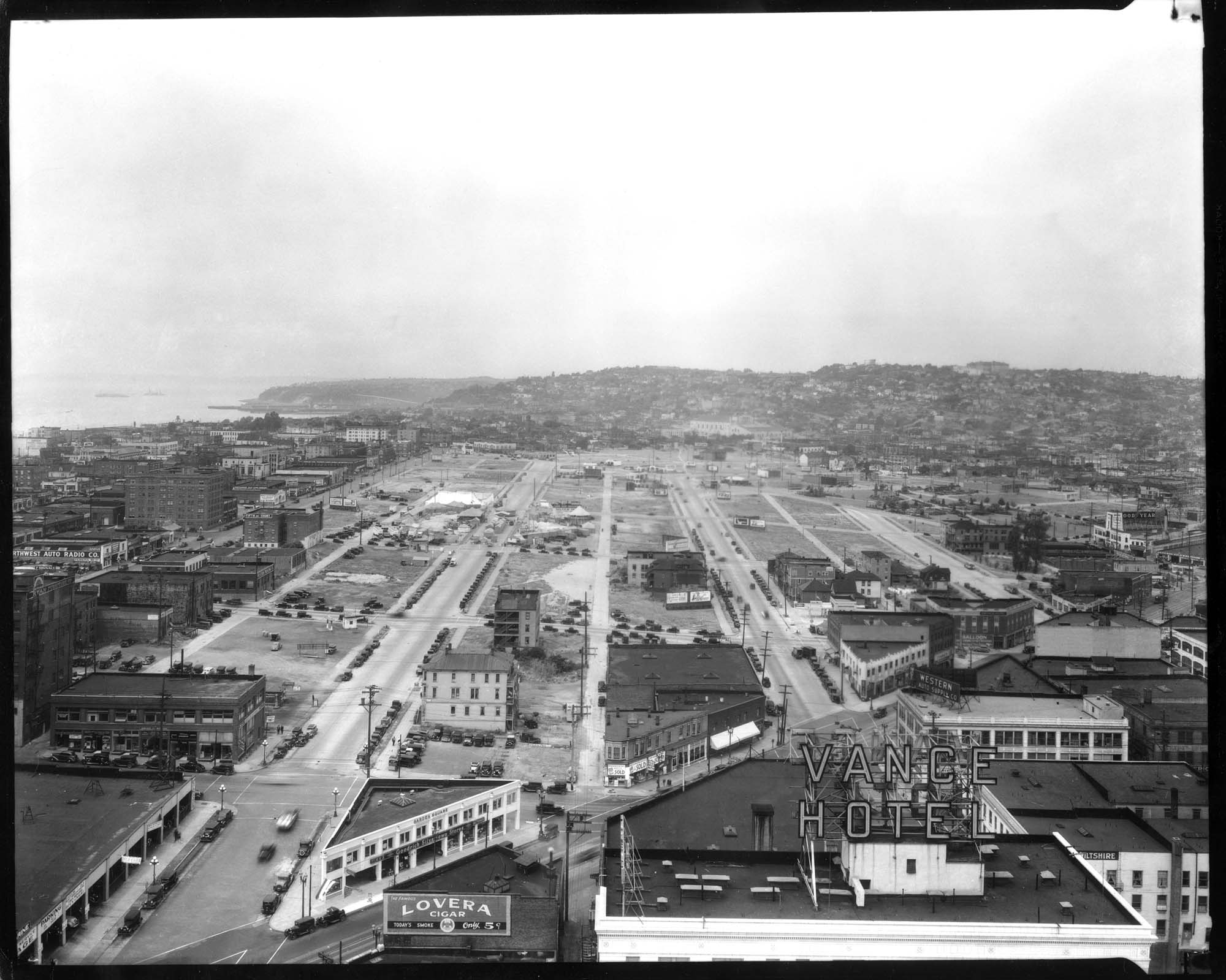 Image of New streets in the Denny Hill Regrade, Seattle, July 30, 1935