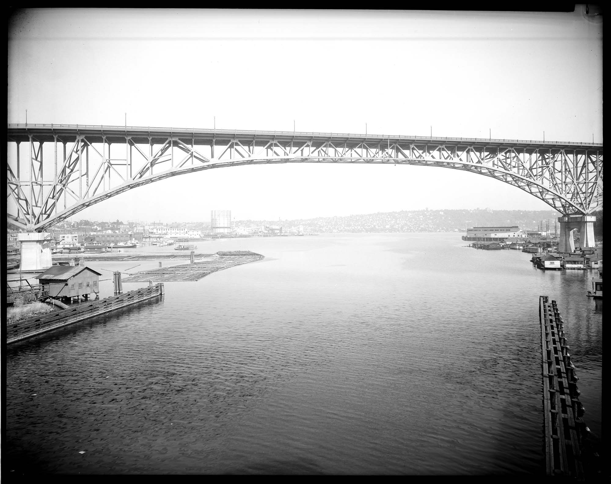 Image of Aurora Bridge and ship canal, August 7, 1935