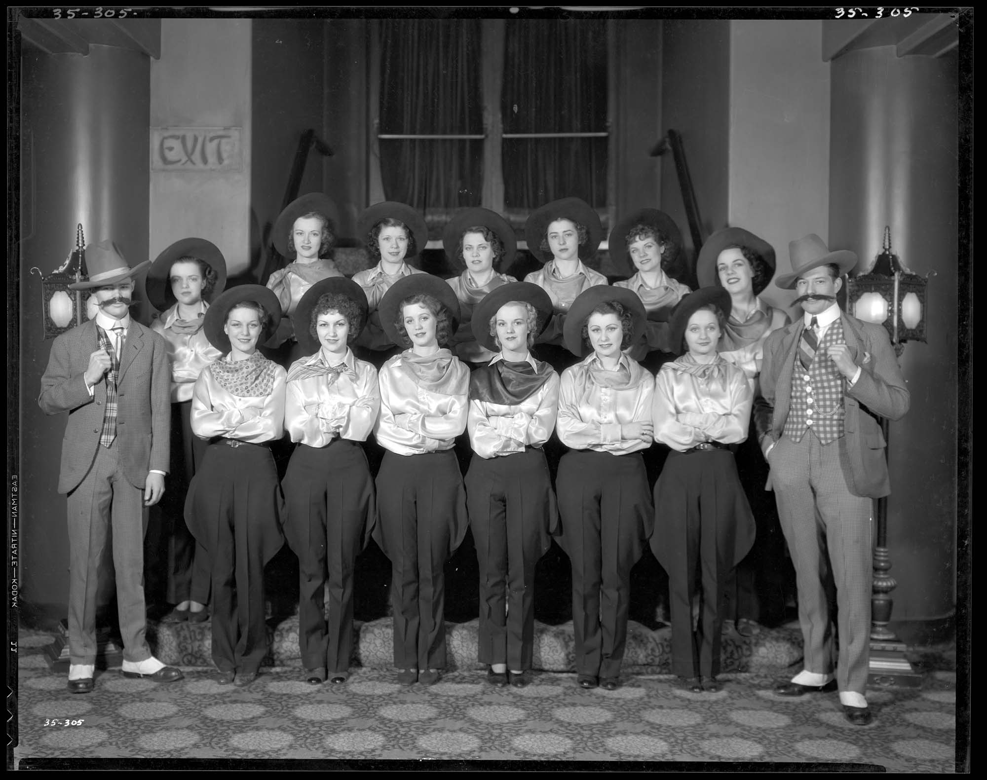 Image of Entertainers wearing western clothing, 1935