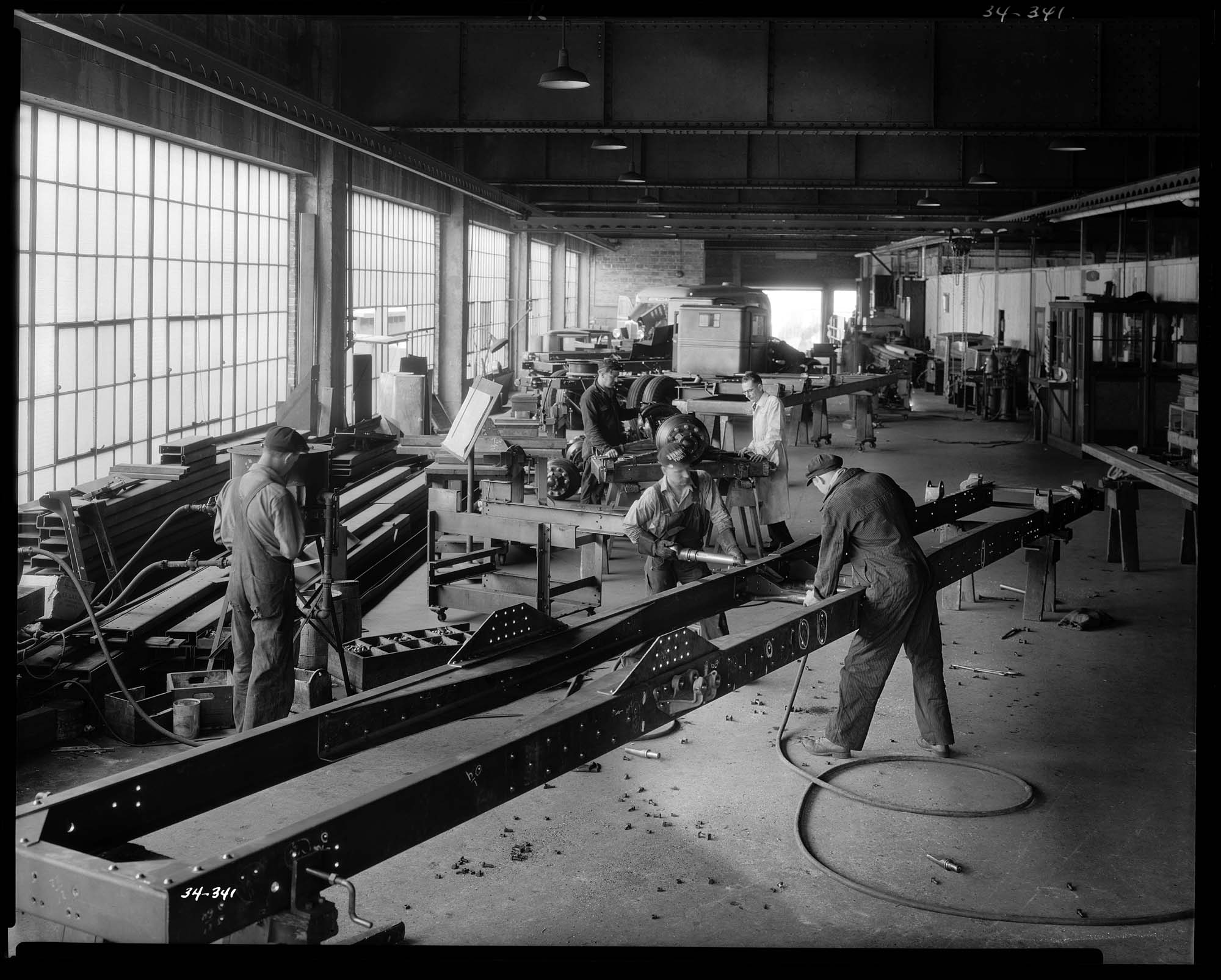 Image of Workers inside Kenworth plant, Seattle, 1934