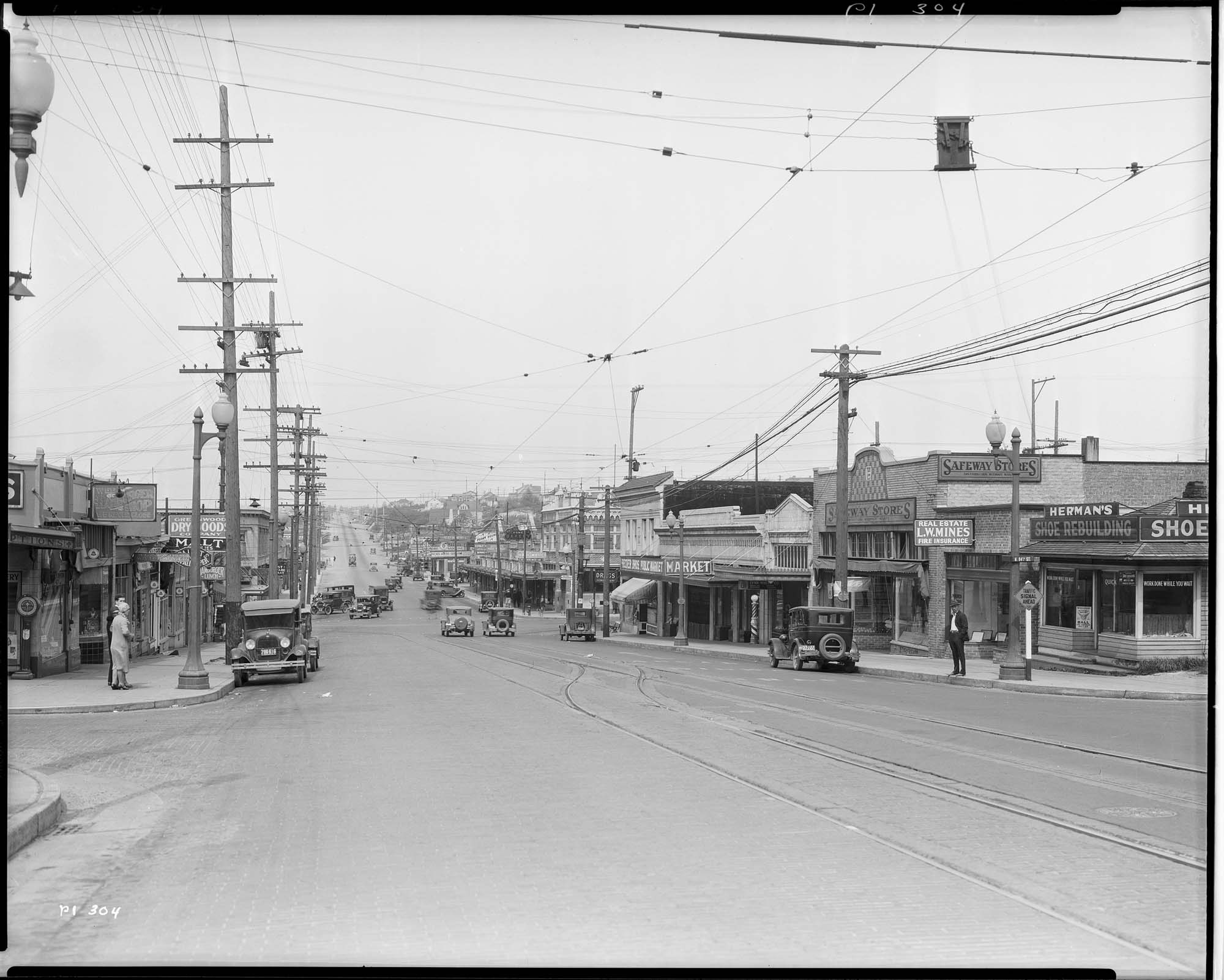 Image of Greenwood street scene, circa 1932