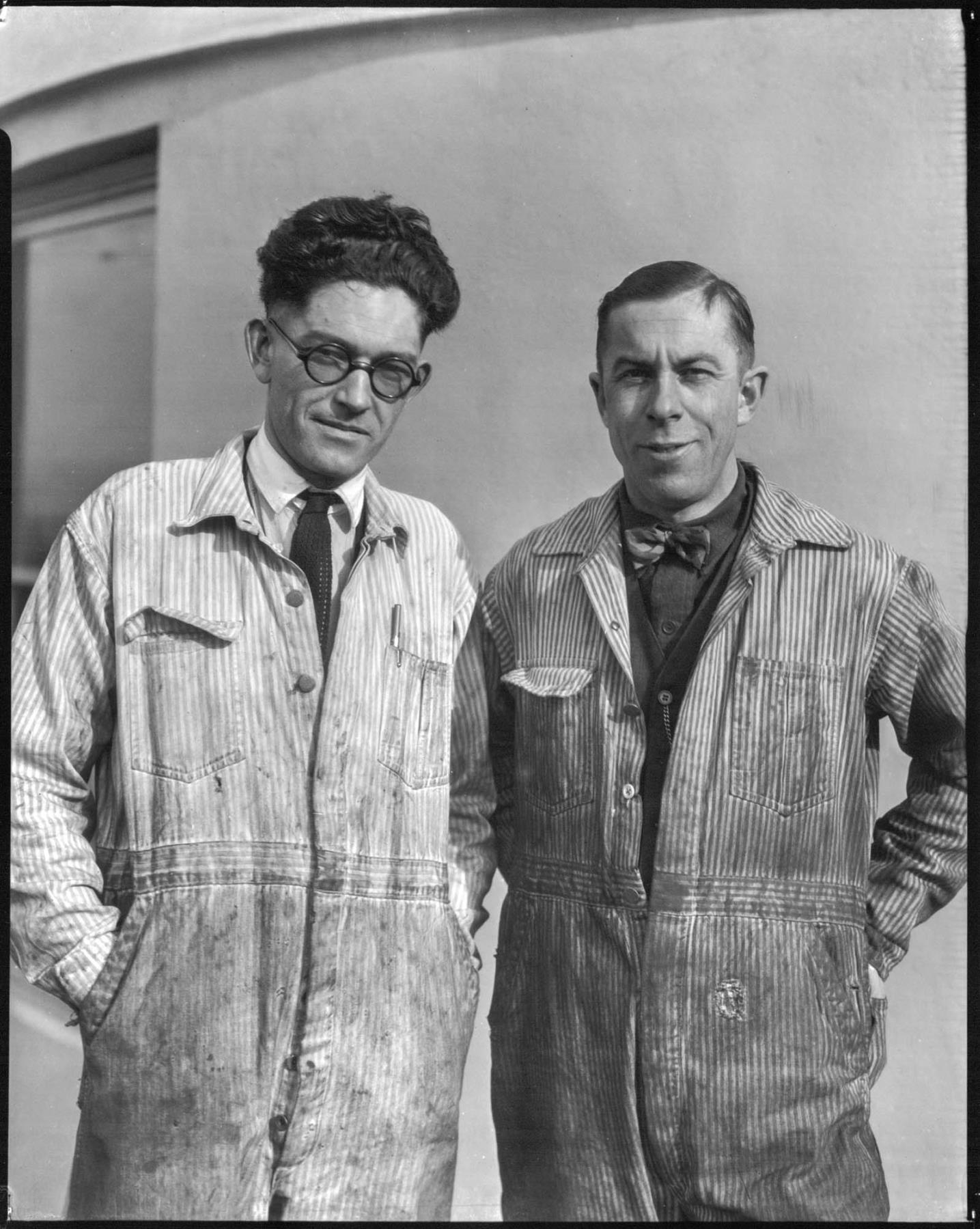 Image of Men in coveralls, probably in Seattle, circa 1925