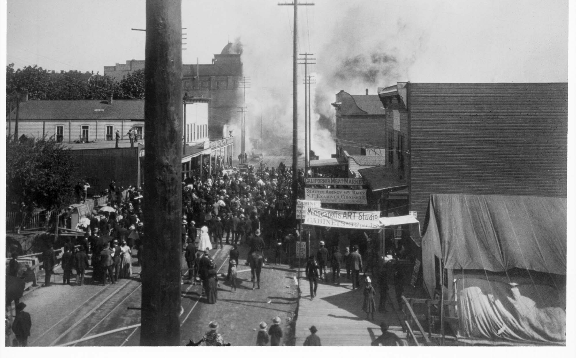 Image of The start of the Great Seattle fire, June 6, 1889