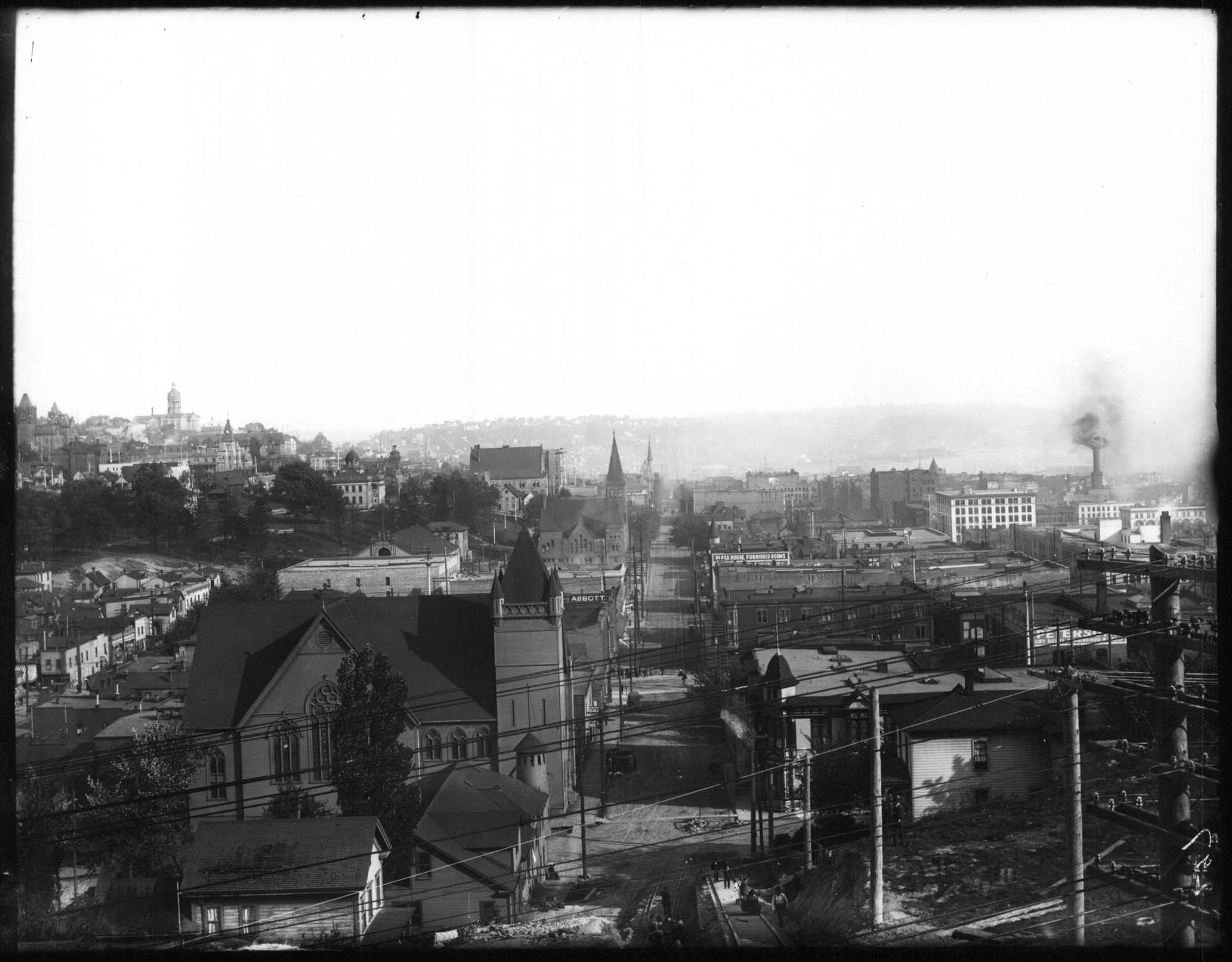Image of View from Denny Hotel looking southwest, Seattle, circa 1895