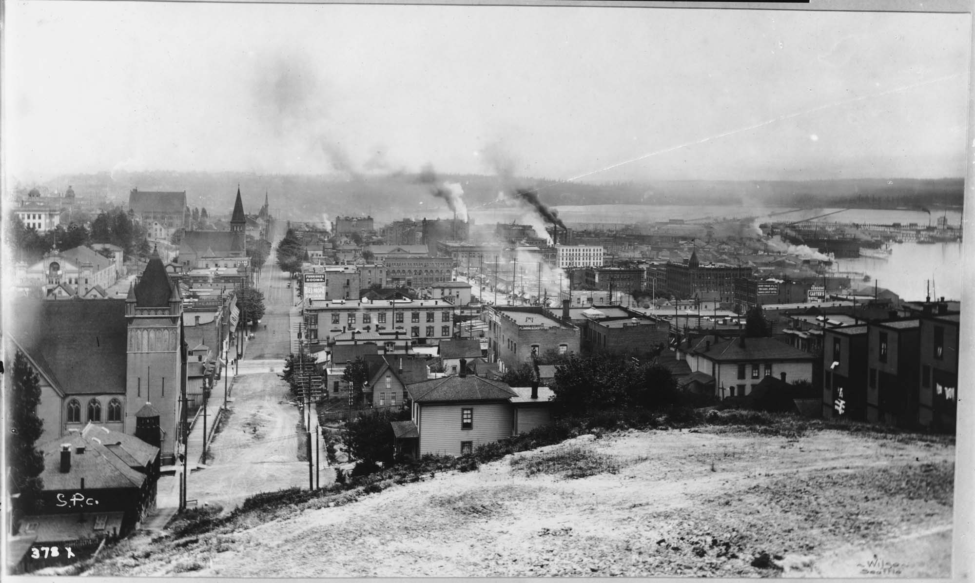 Image of Seattle looking south from Denny Hill, circa 1900