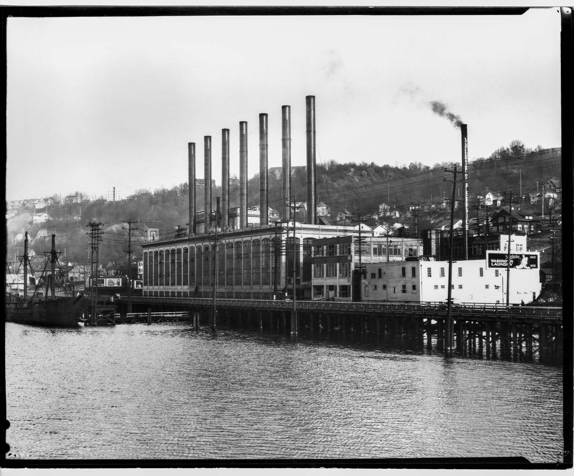 Image of City Light power plant on Lake Union, circa 1926