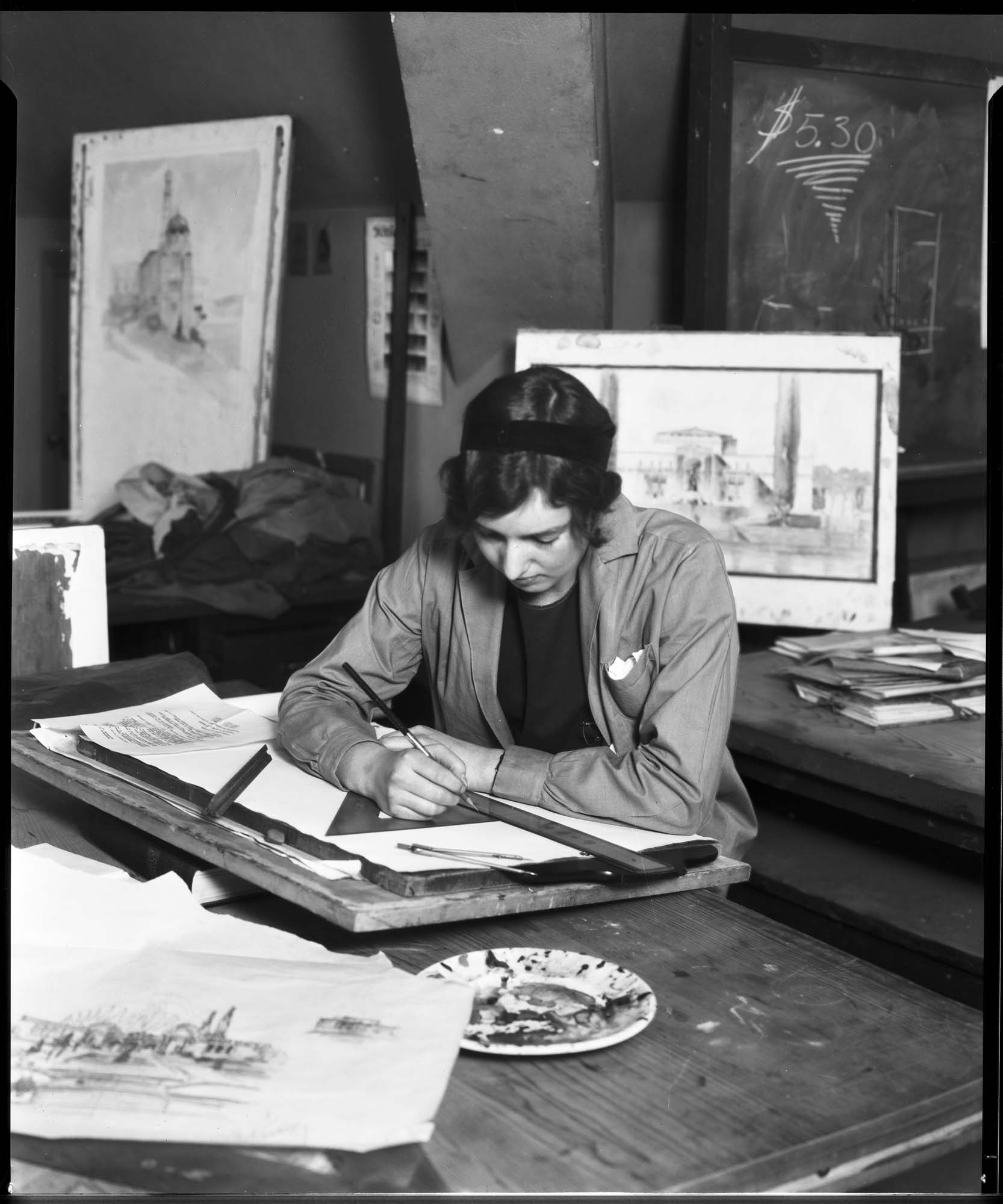 Image of University of Washington architecture student, Seattle, circa 1927