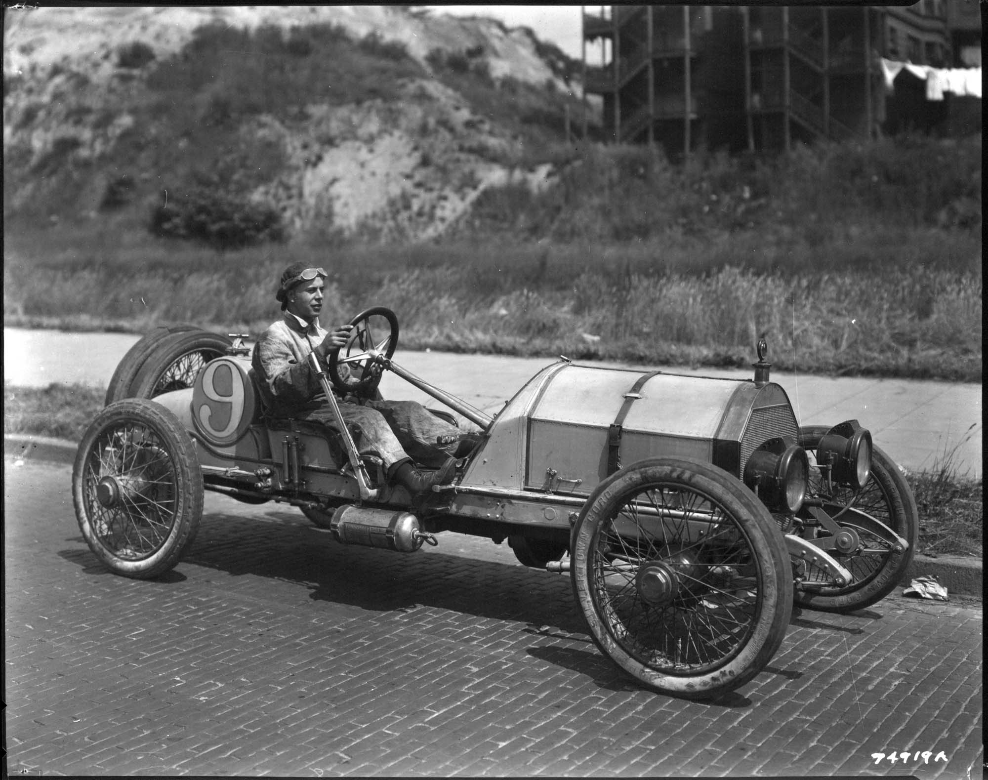 Image of Mercer racing car, probably in Seattle, 1918