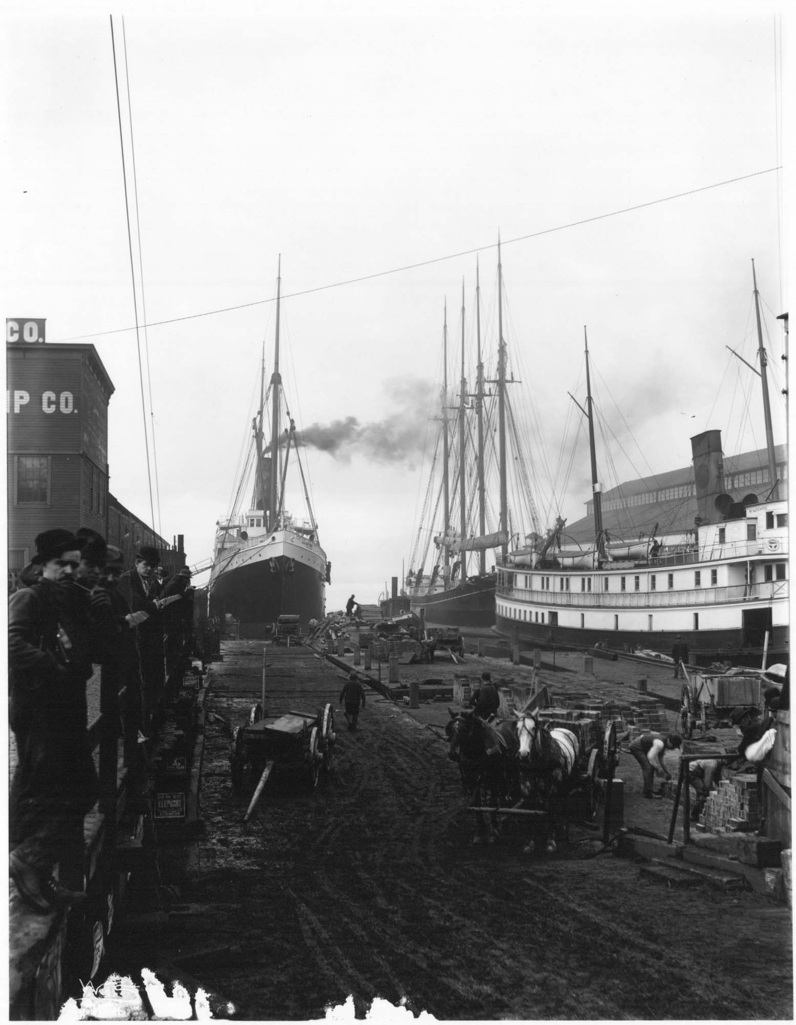 Image of Ships on waterfront, Seattle, circa 1911