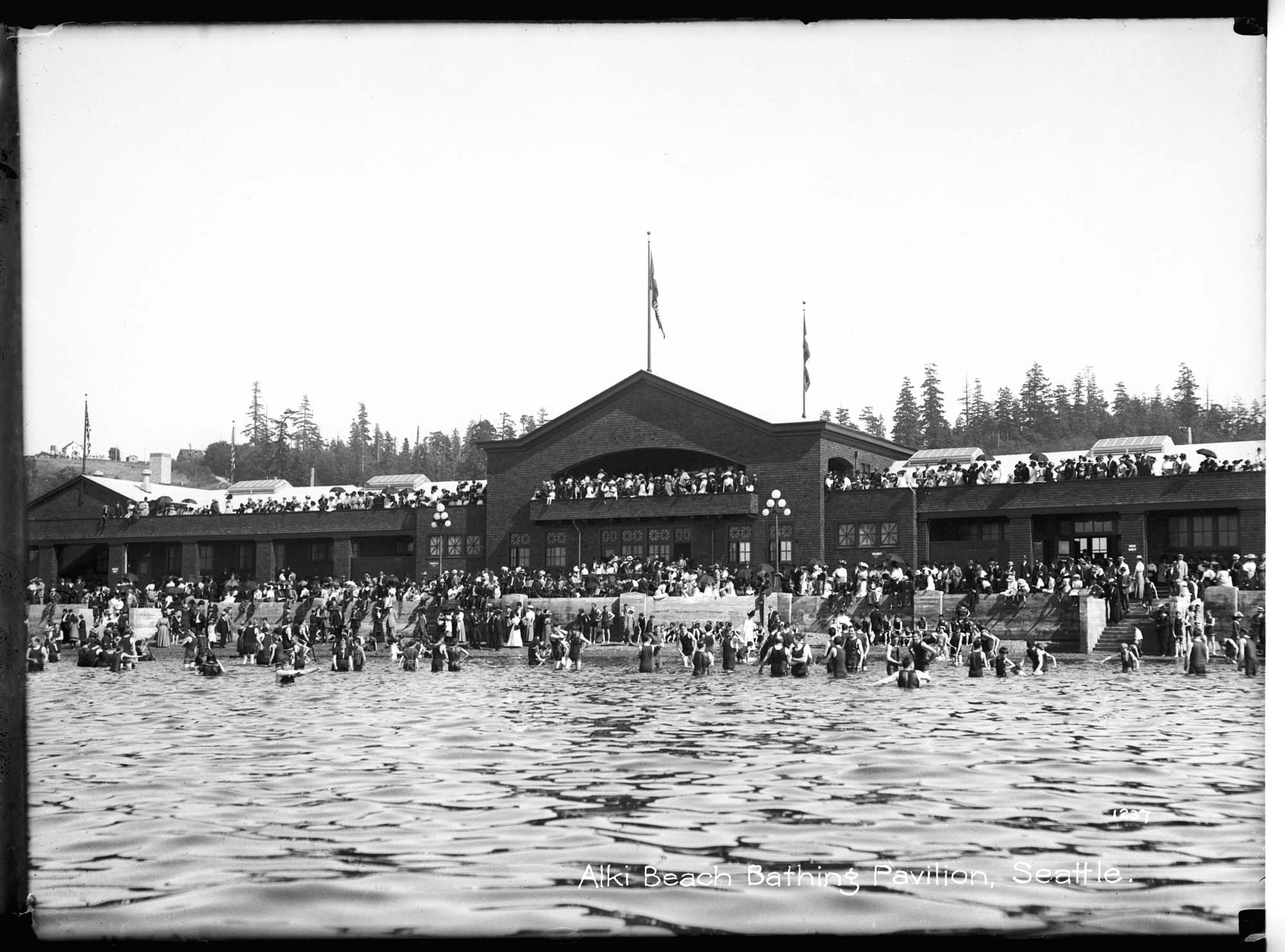 Image of Swimmers at Alki Beach, Seattle, 1912