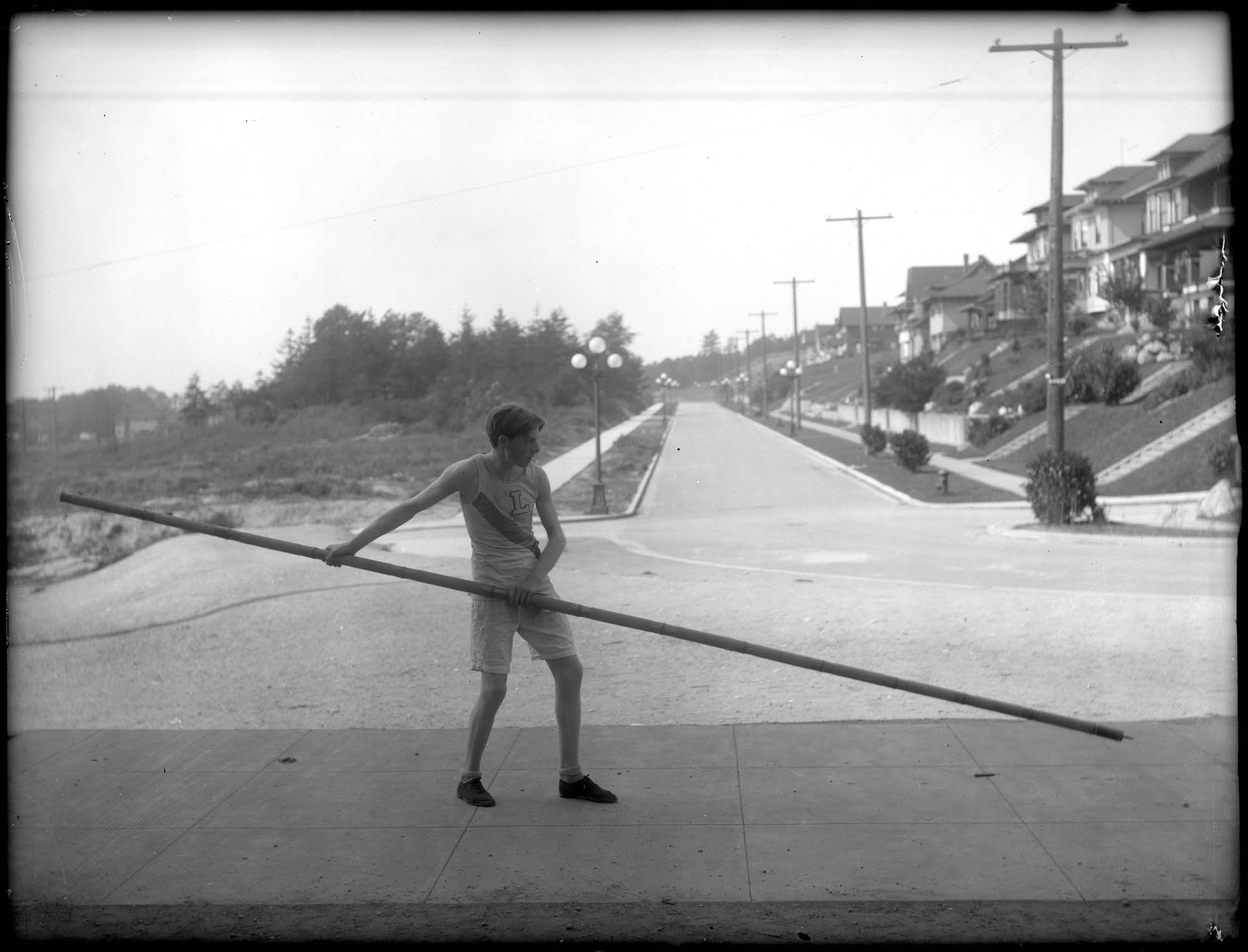 Image of Pole vaulter from Lowell School, 1912